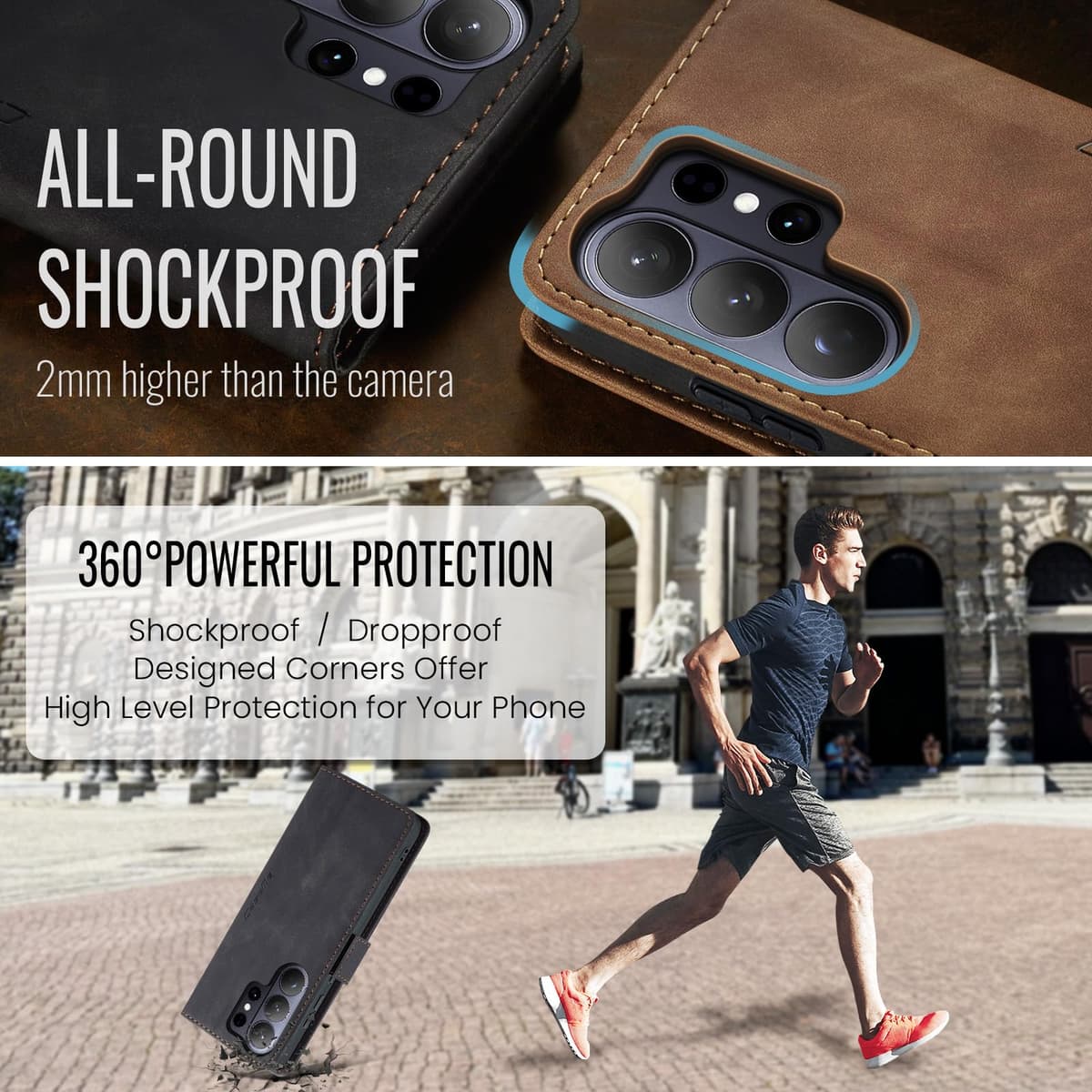 for Samsung Galaxy S26 Ultra Case, Wallet Case Flip Leather with Card Holder Magnetic Closure Shockproof Kickstand Protective Phone Cases Cover for Galaxy S26 Ultra, Black — view 7