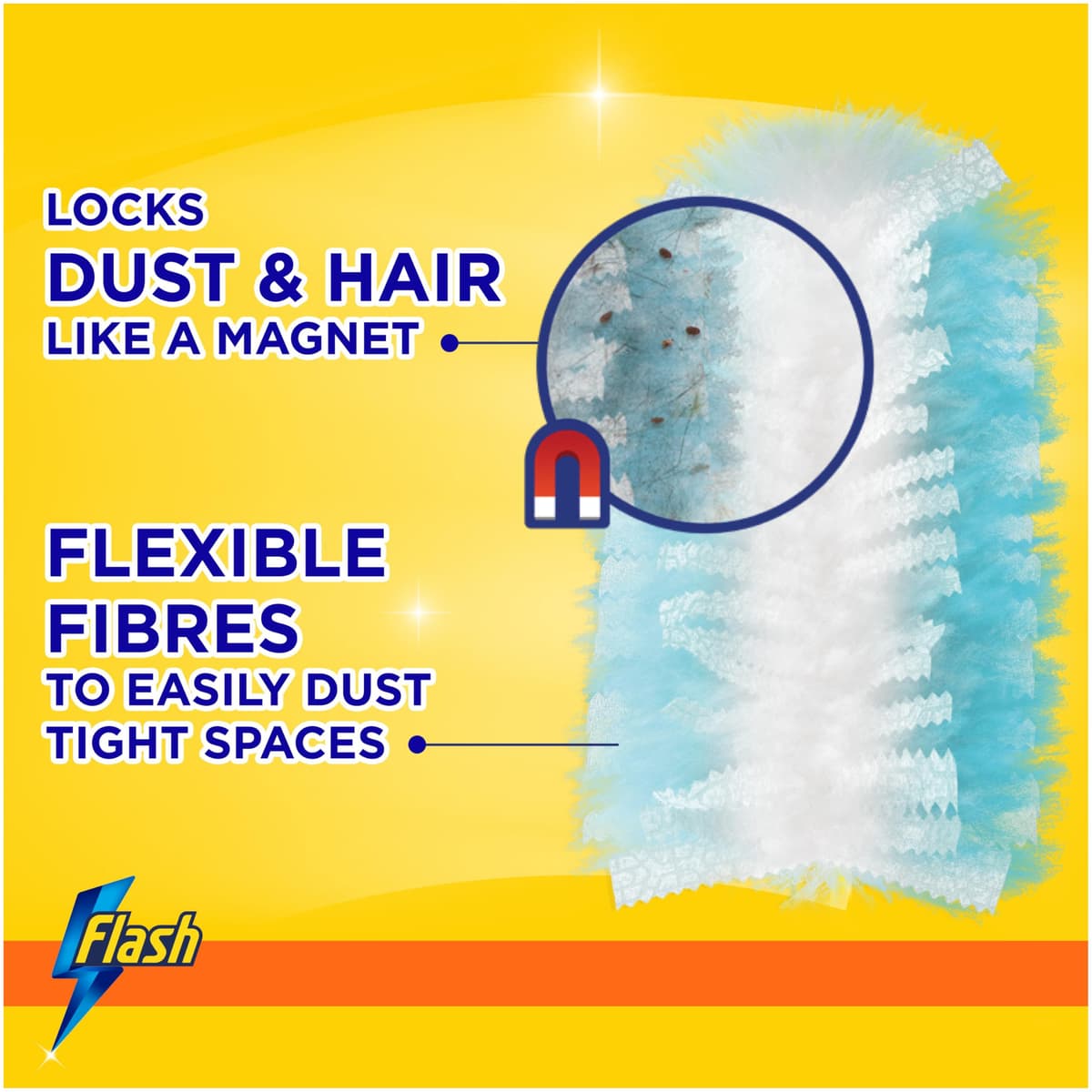 Flash Duster Dust Magnet Starter Kit (1 Handle + 13 Refills), Trap & Lock Away Dirt & Hair In No Time — view 4