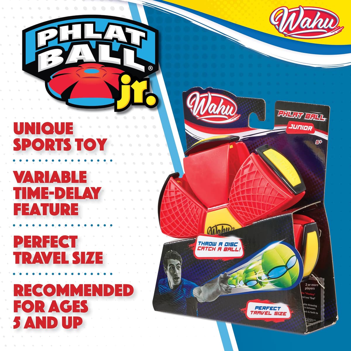 WAHU Phlat Ball Junior, Mini Faltbare Wurfscheibe, Innovative Ball 10,2 cm, Outdoor-Spiele für Kinder ab 5 Jahren, Frisbee 15,2 cm, Outdoor-Spiele für 2 Spieler und mehr, Mini-Reiseversion — view 3