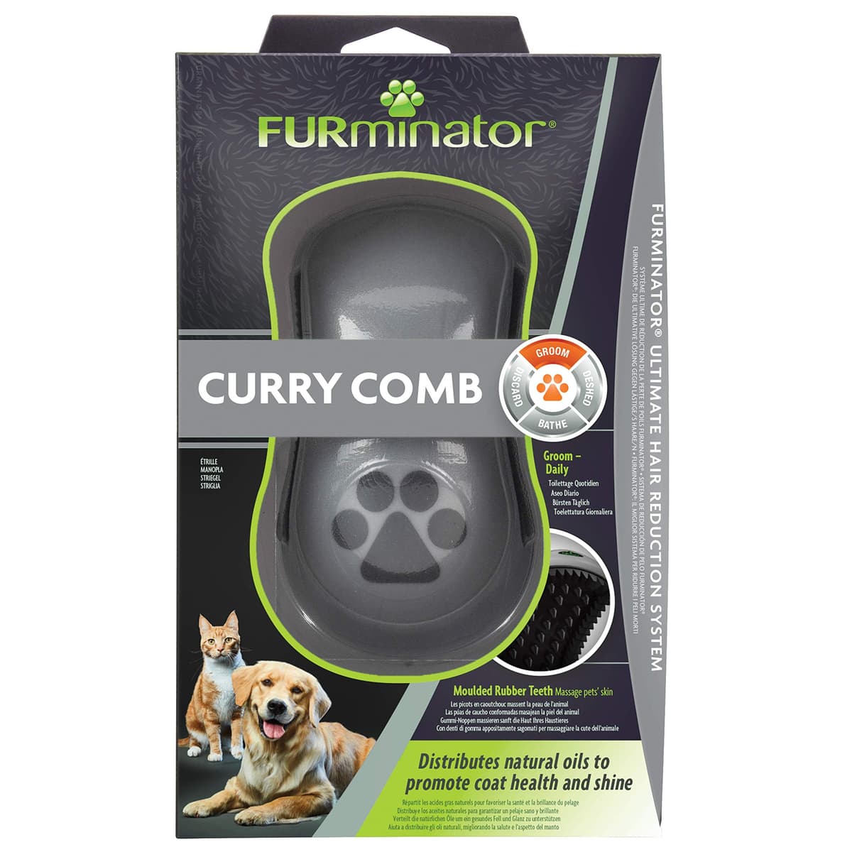 FURminator CurryComb - Peine para perros y gatos (El cepillo para el cuidado del pelaje masajea suavemente la piel - para un pelaje limpio y brillante) — view 2