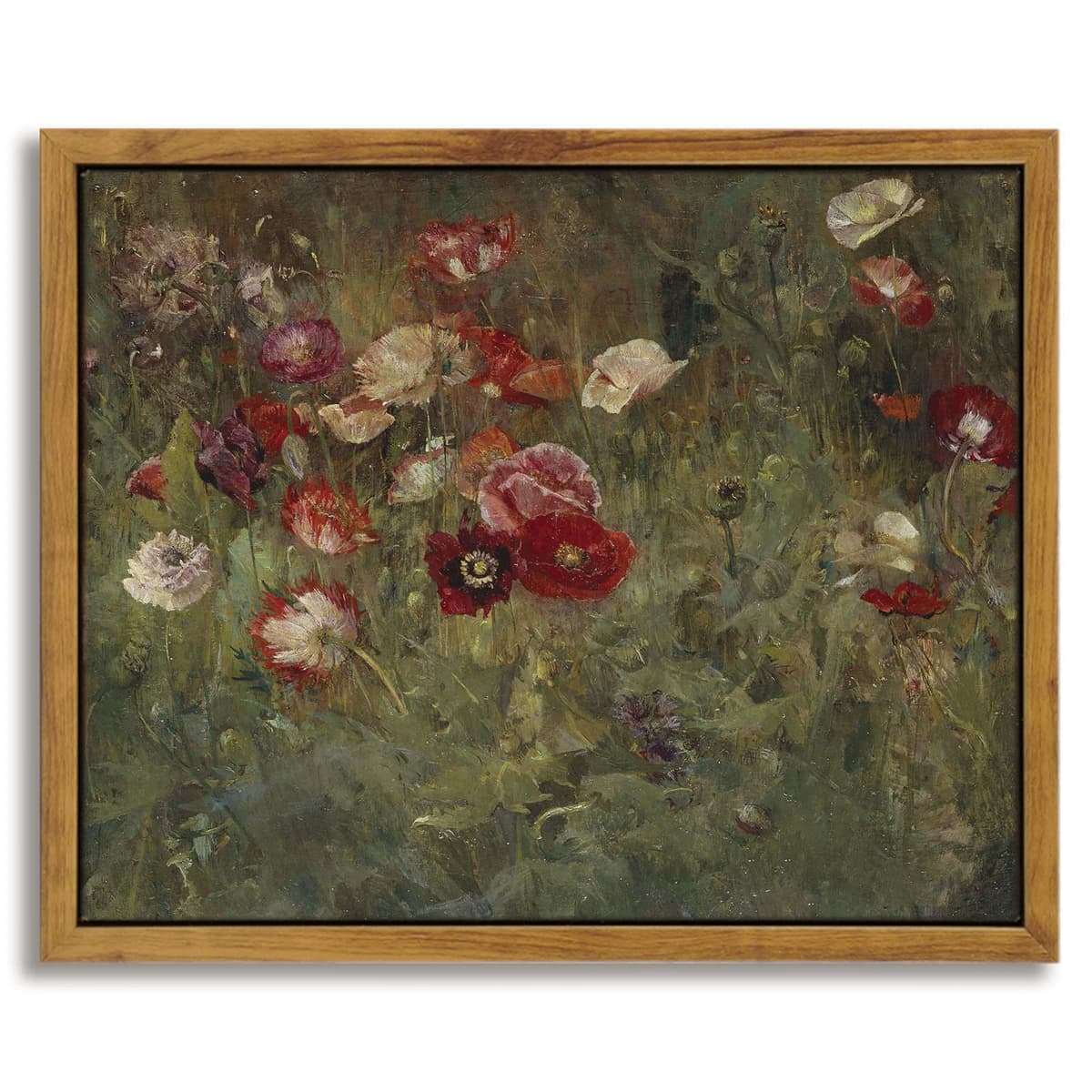 InSimSea Framed Canvas Wall Art, Meadow with Flowers Painting, Landscape for Living Room, Bedroom, Home, Bathroom Decor, 8x10 — view 180