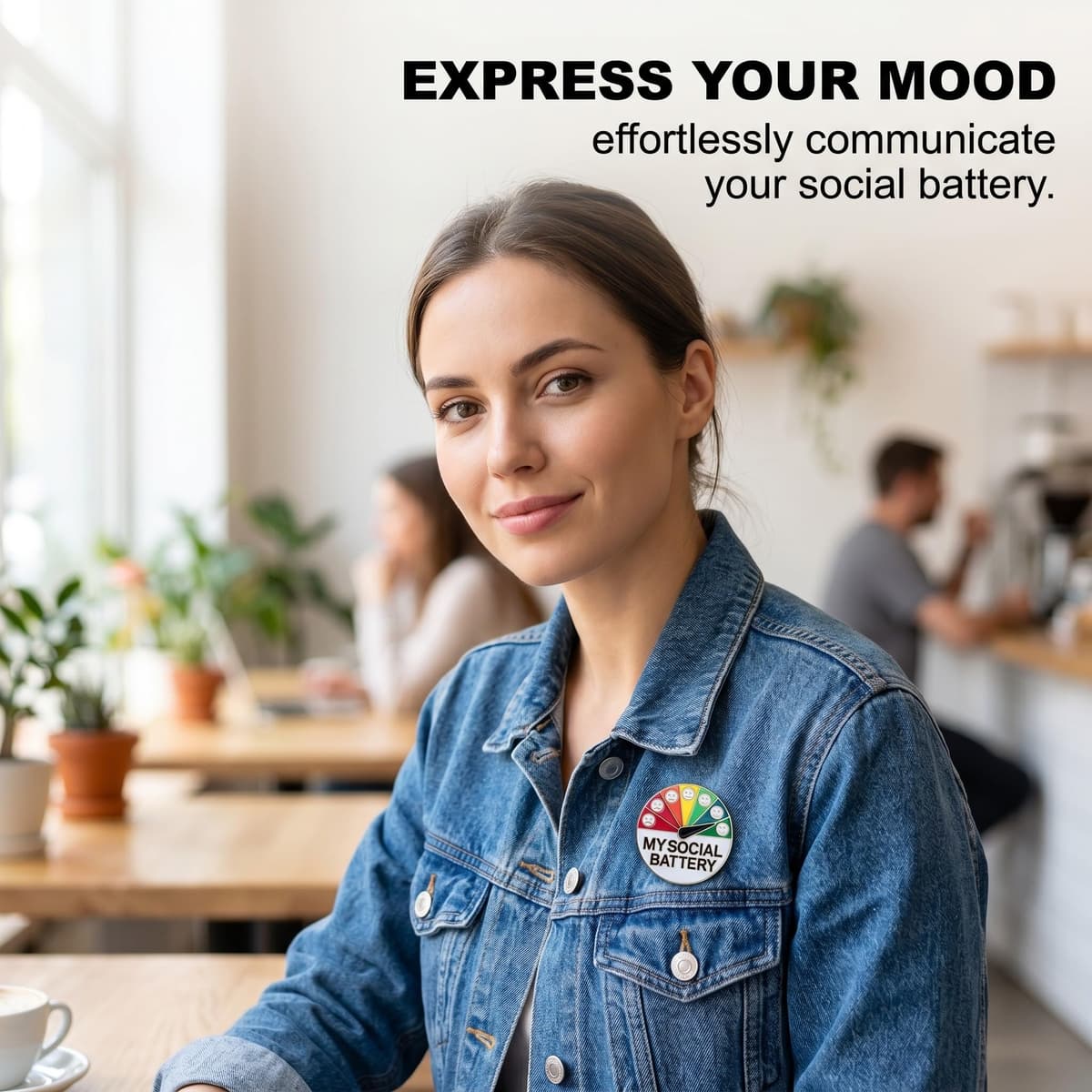 Pin Batería Social, 2 Piezas Broche de Estado de Ánimo Divertido para 7 Días, Pin Social Battery Interactivo de Metal con Bolsa de Terciopelo, Pines para Ropa y Mochilas, Oro y Plata — view 2