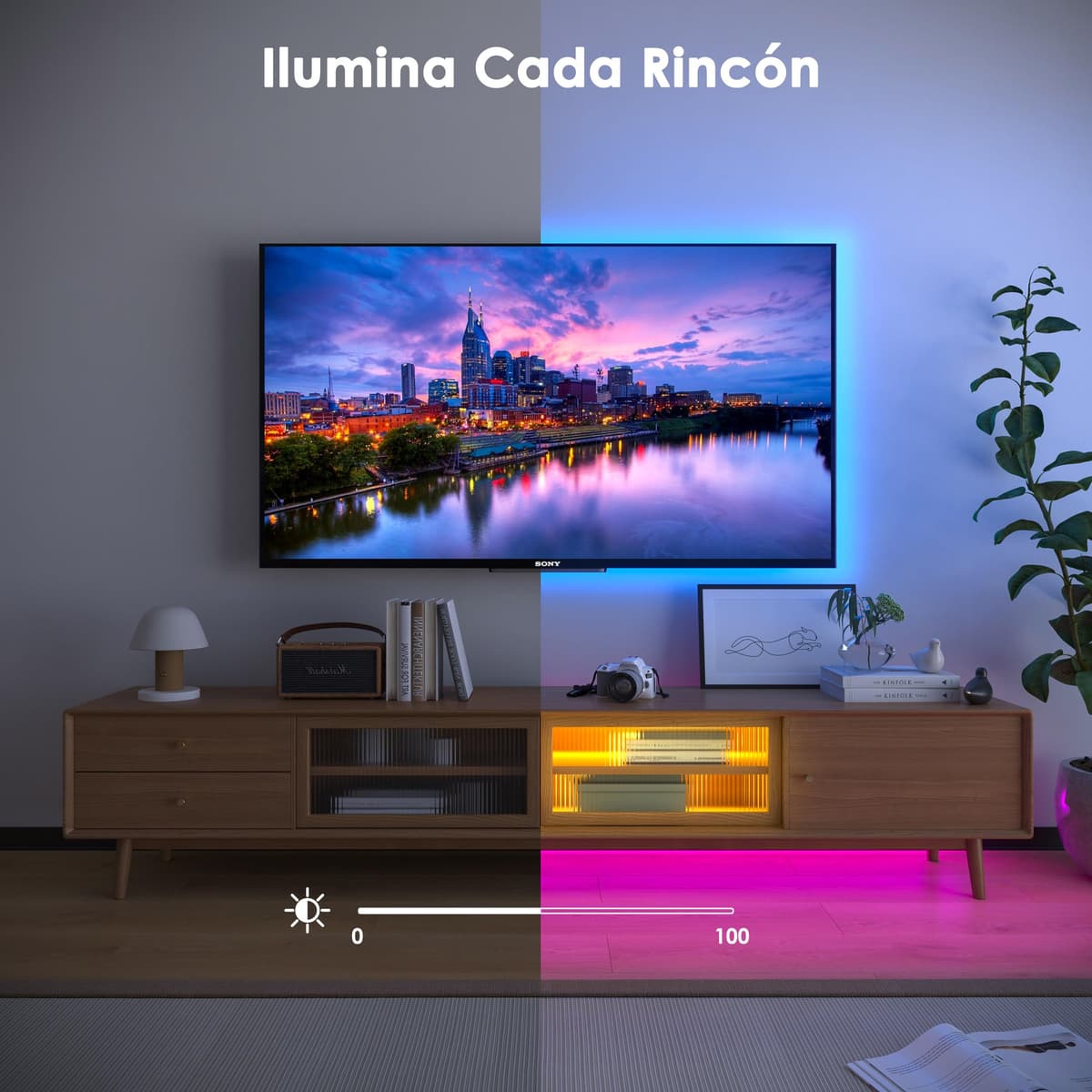 HOVVIDA Tira LED 5M, 30 LED/Metro, 1x5M, 24V RGB Luces LED, 150 LED, APP y Mando a distancia, Modo de Música, LED para Habitación, Sala, Cocina, Dormitorio, Bar, Fiesta — view 5