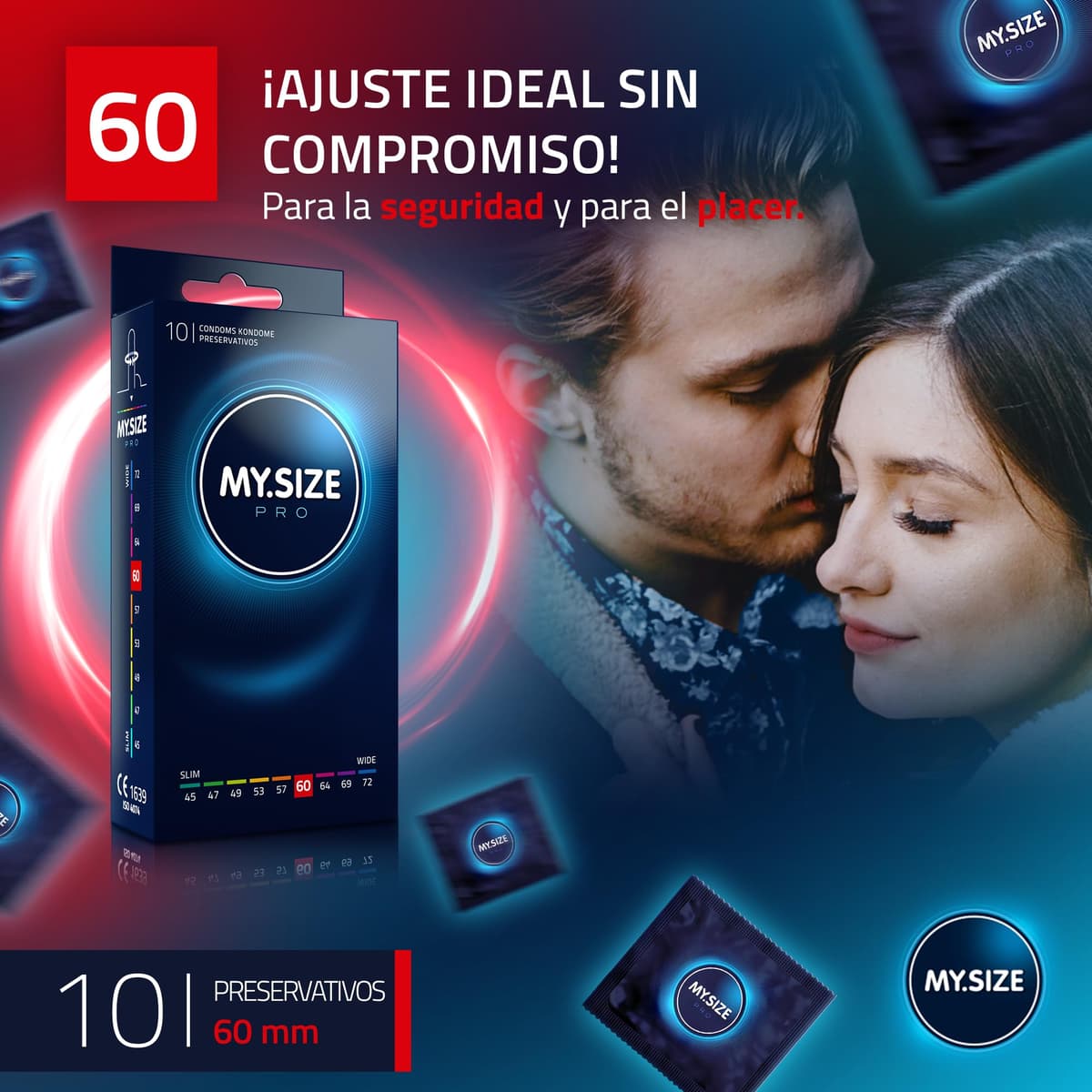 MY.SIZE PRO Condones ÉLITE, talla 5, 60 mm, XL, 10 piezas - Látex Vytex extra puro, fácil de abrir — view 2