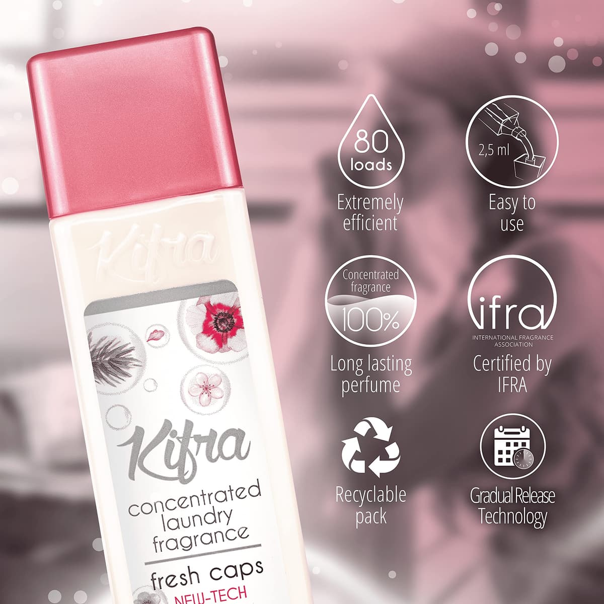 KIFRA FRESH CAPS Perfume de Lavandería Concentrado 200ml 80 Ciclos de Lavado — view 4