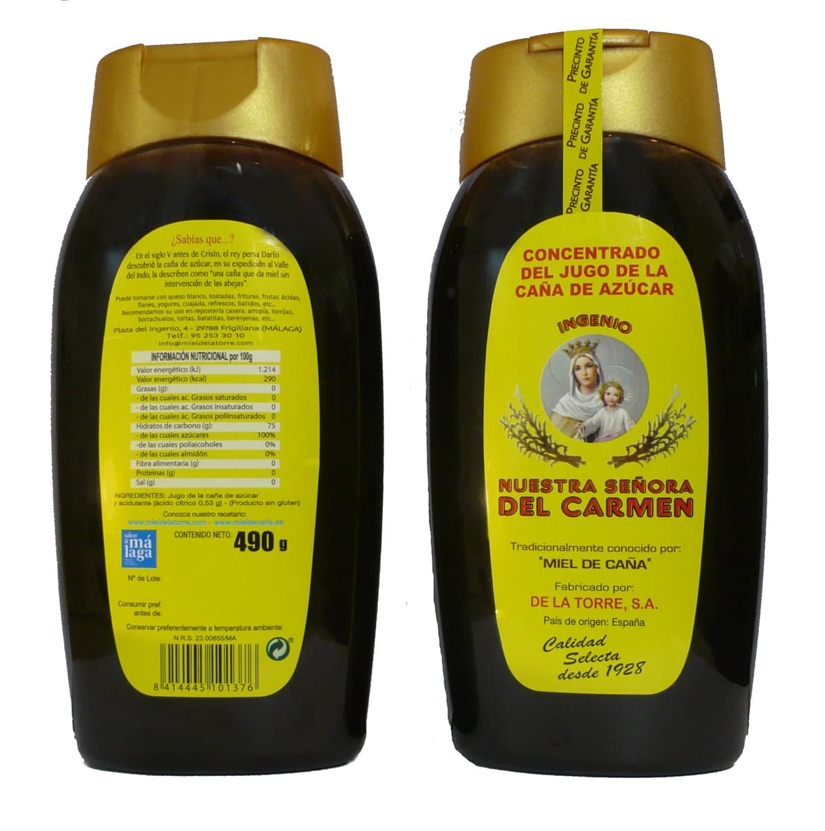 Miel de caña antigoteo 490g Sra. del Carmen