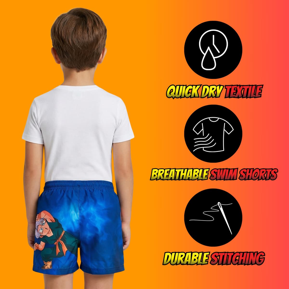 Dragon Ball Z Bañador para Niño, Shorts de Baño Bermudas, Bañador de Natación Infantil, Tallas 4 a 12 Años — view 4