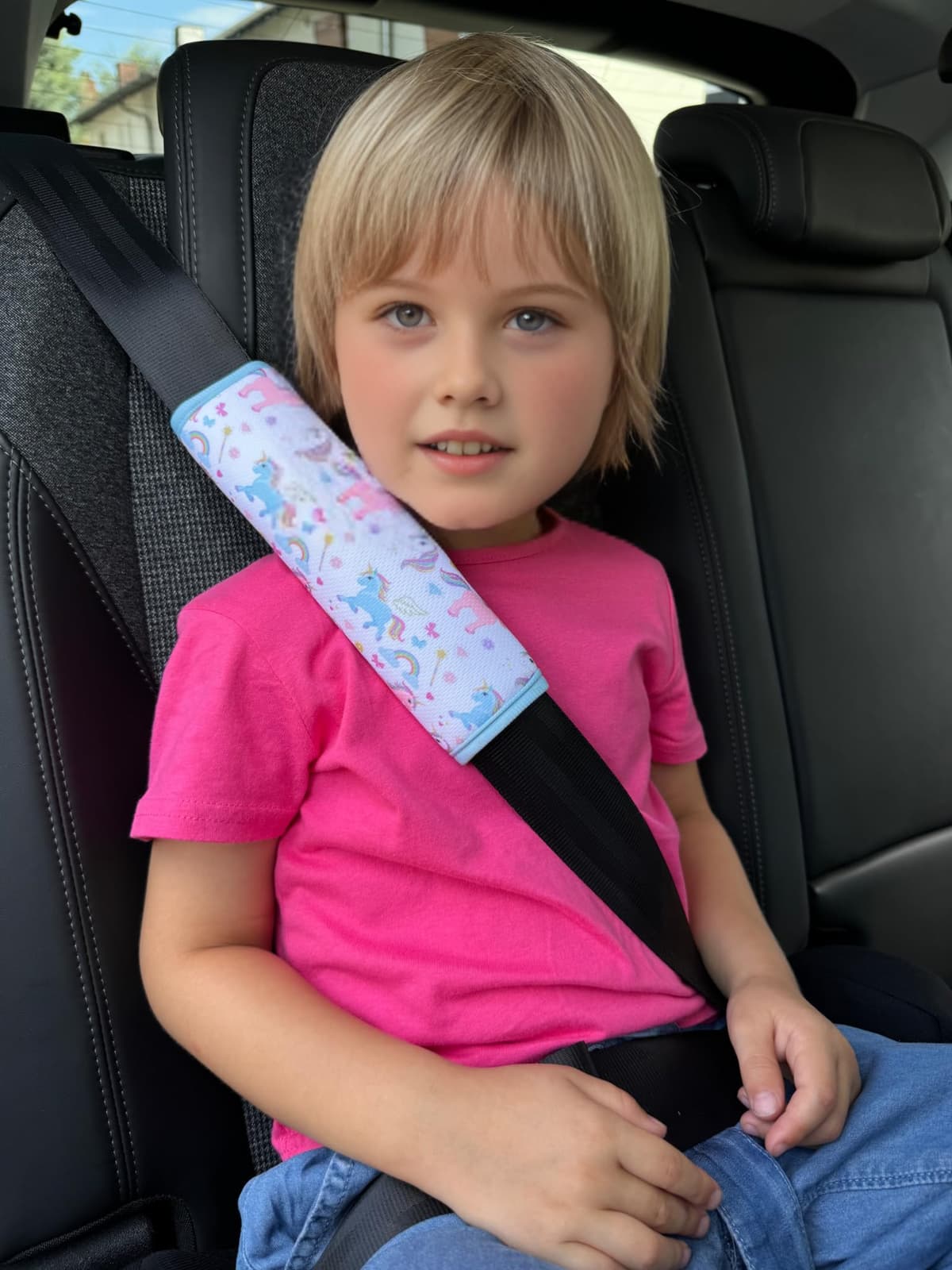 HECKBO 2X Kids Car Seat Belt Pads Seat Belt Protectors - Unicorn - Seat Belt Pads for Kids and Babies- Ideal for Any Seat Belt Car Booster Seat Kids Bicycle — view 2