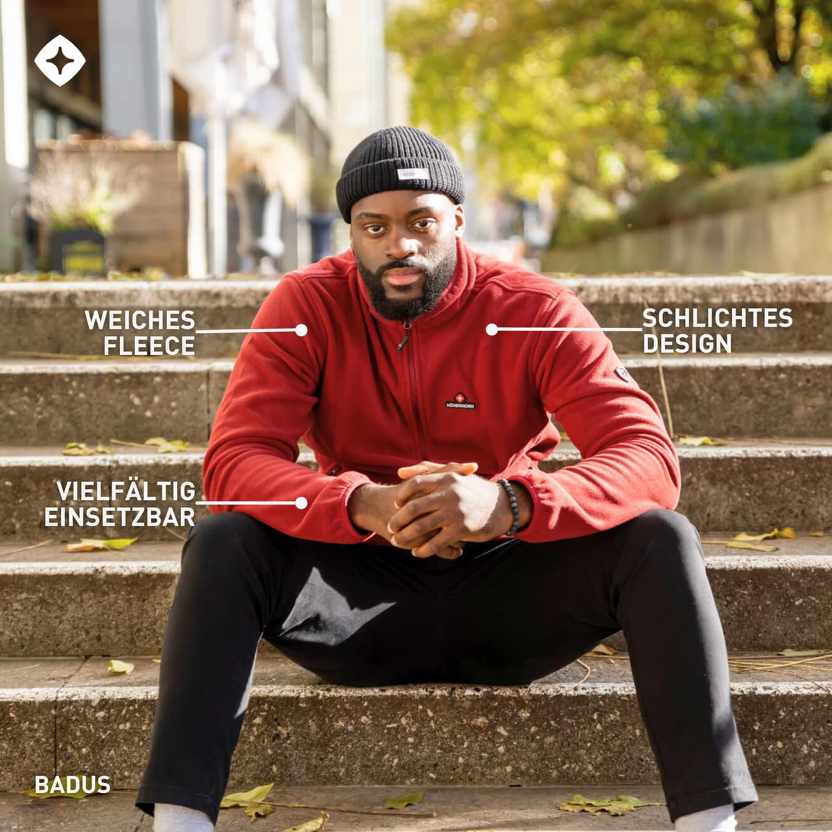 Höhenhorn Badus Chaqueta polar para hombre Cremallera completa Senderismo al aire libre Senderismo — view 6