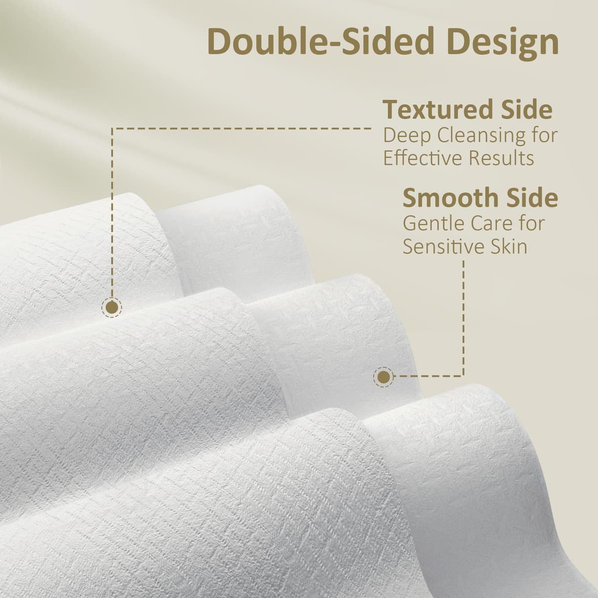 Ourmed Life Face Towels, Disposable Biodegradable Facial Towels for Sensitive Skin, Lint- free Face Wipes for Washing Face, Skincare and Makeup Remover, Dry Wipes, 10"×12" Extra Large, 50 Count — view 4