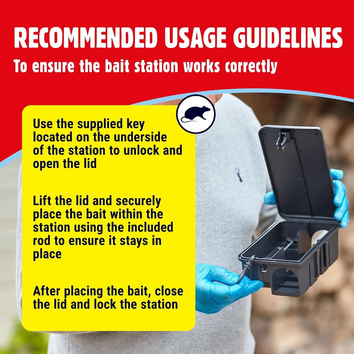 The Big Cheese Rat & Mouse Bait Station - Reusable Tamper-Resistant & Weather-Proof Rat Bait Box for Rat Poison - Lockable Li — view 5