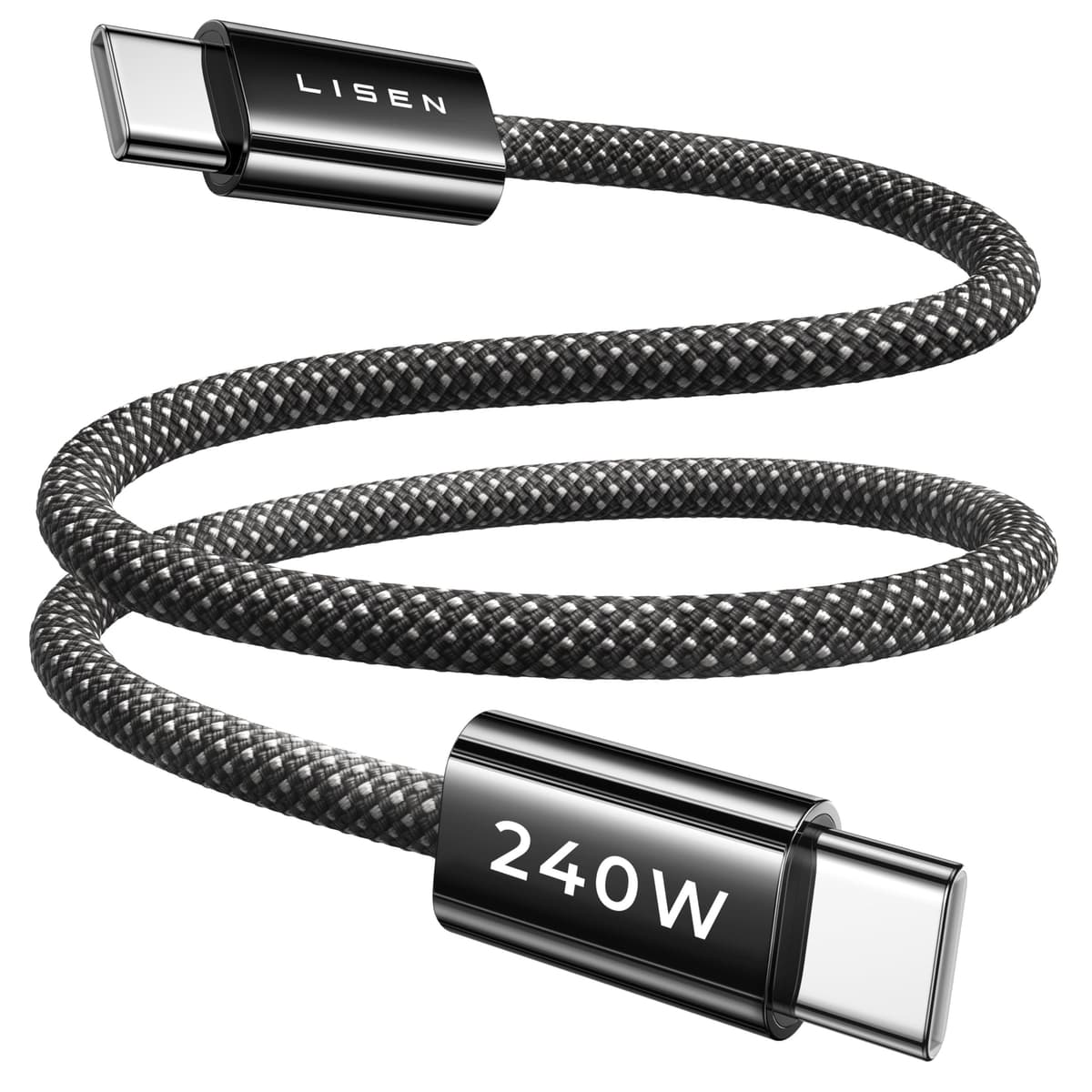 LISEN 240W USB C to USB C Cable [2-Pack 2m] USB C Charger Cable, Nylon Type C Charger Cable Fast Charging for iPhone 17 16 15 Pro Max, MacBook Pro/Air, iPad Pro, Samsung Galaxy S25 S24, Switch 2 — view 21