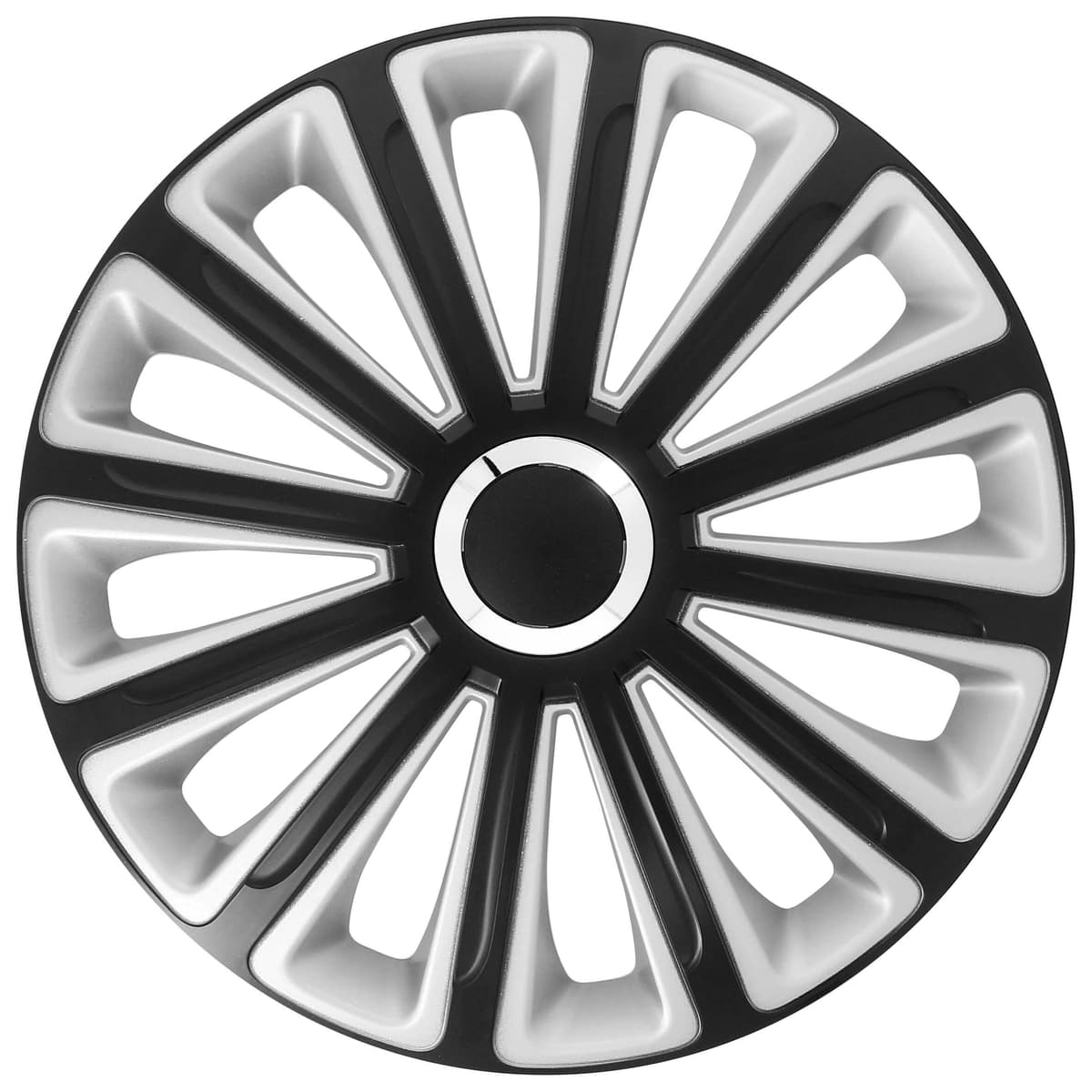Juego de 4 Tapacubos de 14 Pulgadas Diseño Illinois RC Black, Acabado Negro y ABS Resistente a Fuertes Impactos, Duradero y Fiable con Anillo de sujeción Ajustable — view 9