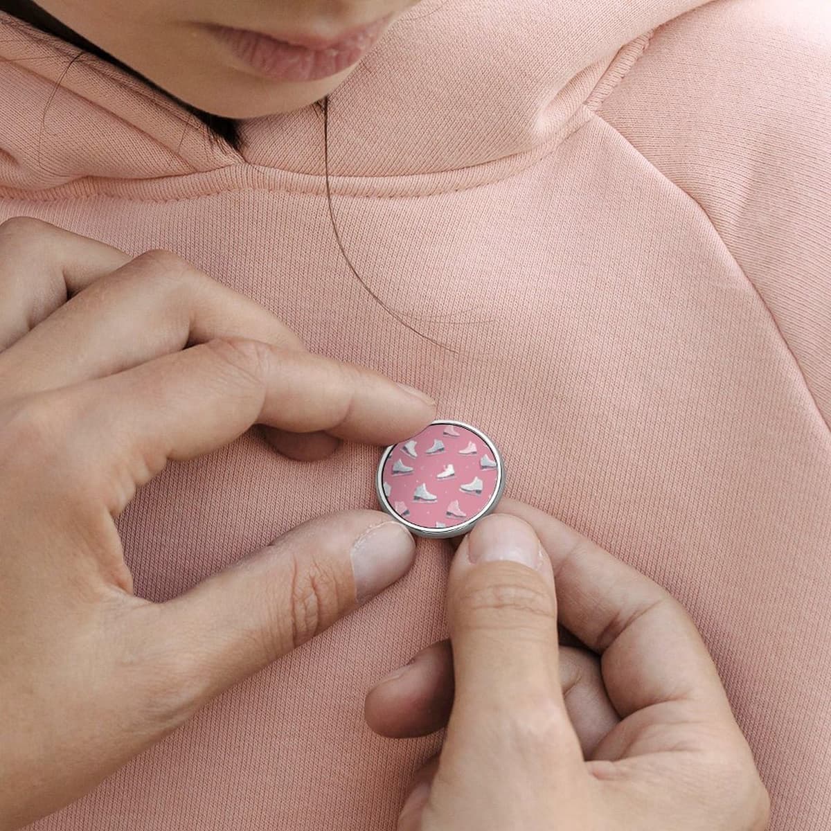 Ice Skating Shoes Round Lapel Pin Button Brooch Pins Badge for Clothing Jewelry Accessories — view 6