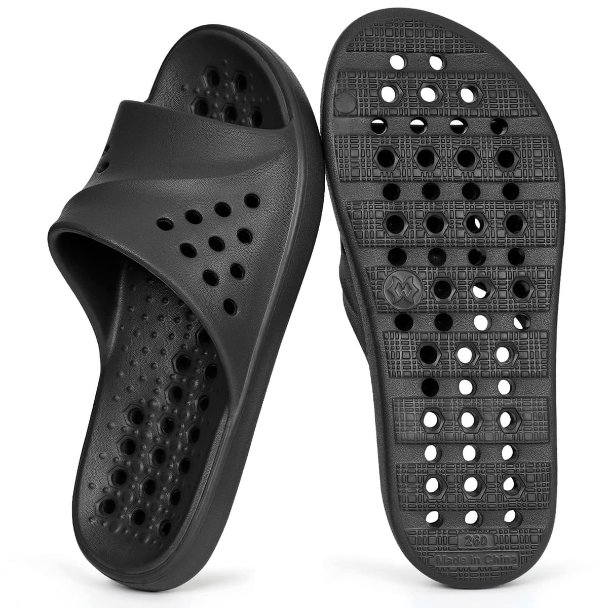Gaatpot Zapatillas de Baño con Orificios de Drenaje para Hombre y Mujer, Antideslizantes,Secado Rápido