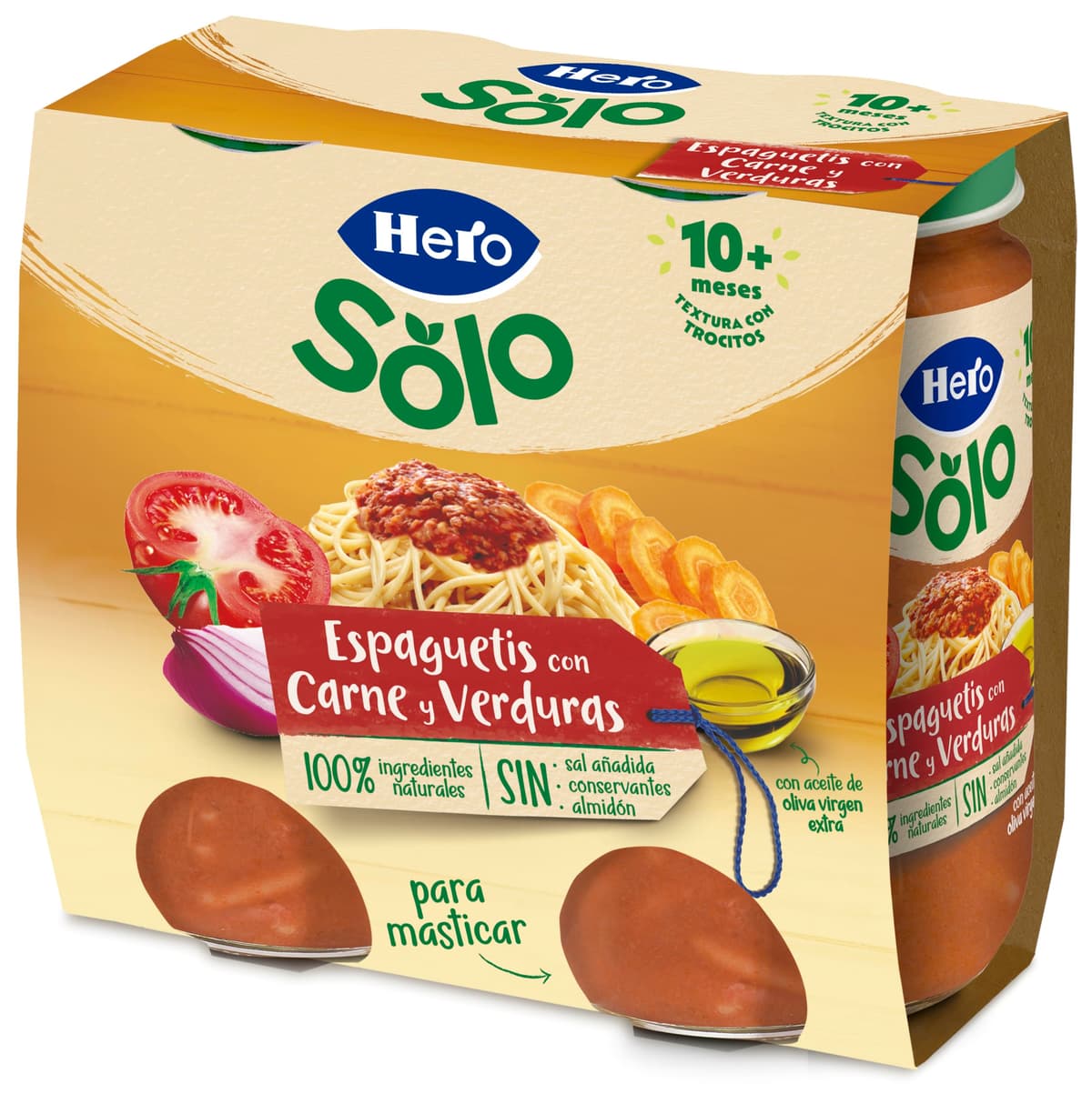 Hero Baby - Tarritos de Trocitos de Espaguetis con Carne y Verduras, Alimento Infantil en Tarritos para Bebés a Partir de 10 Meses, Sin Aceite de Palma y Almidón - 12 x 235 g — view 3