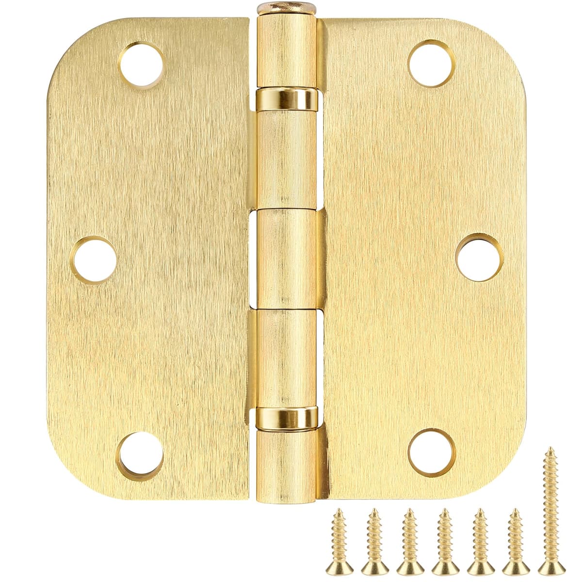 1 Pack Ball Bearing Door Hinges Matte Black 3.5 Inch 5/8" Radius Round Anti Squeak Interior 3-1/2"Flat Iron Bifold Standard Office Bedroom Indoor for Doors 3 ½" Hardware Home House Decor Accessories — view 18