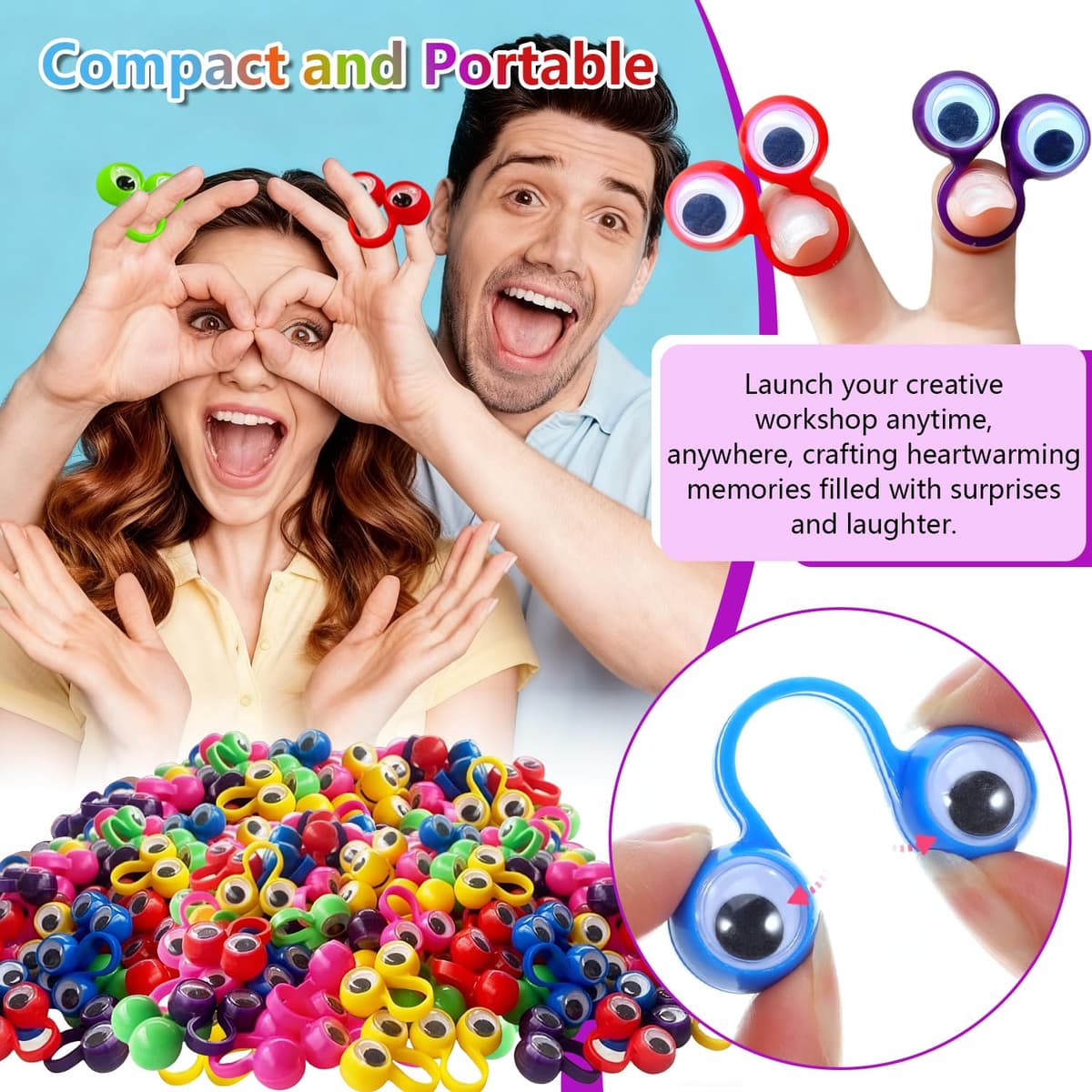 90 Marionetas de Dedo Ojos Marionetas de Mano Colores Finger Puppets Educativos para Creativas Interactivas Representaciones Teatrales Regalo para Cumpleaños y Fiestas de Halloween — view 5