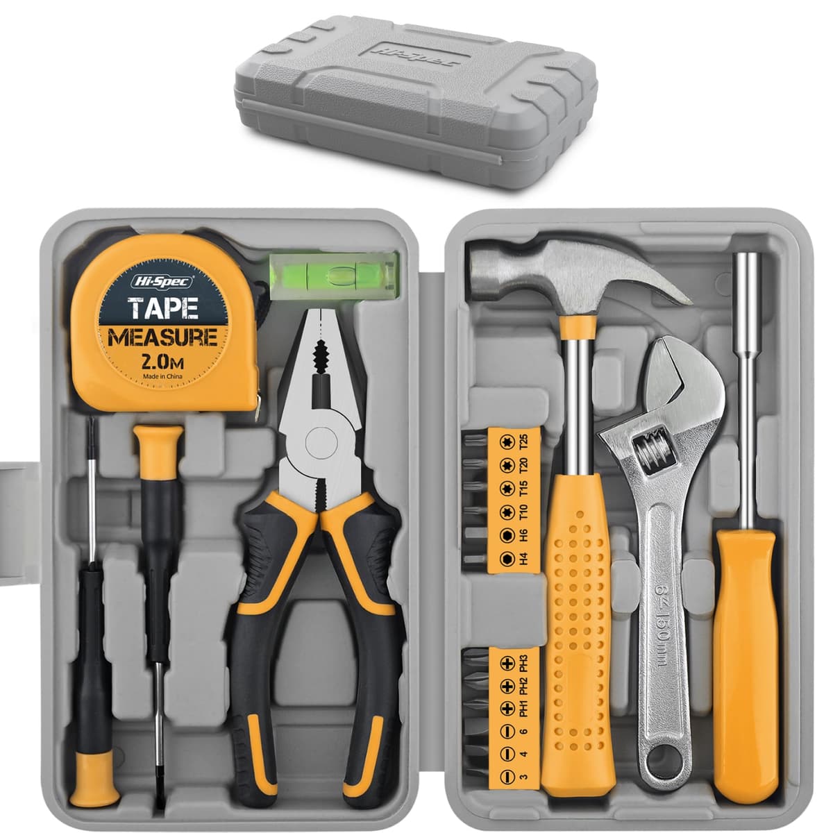 Hi-Spec Pink Small Tool Kit for Home DIY, Repairs & Crafts – 24pc Lady Tool Set with Mini Hammer, Pliers, Screwdriver Set, Hex Keys & Tape Measure in Compact Tool Box Case – Gift for Women — view 12