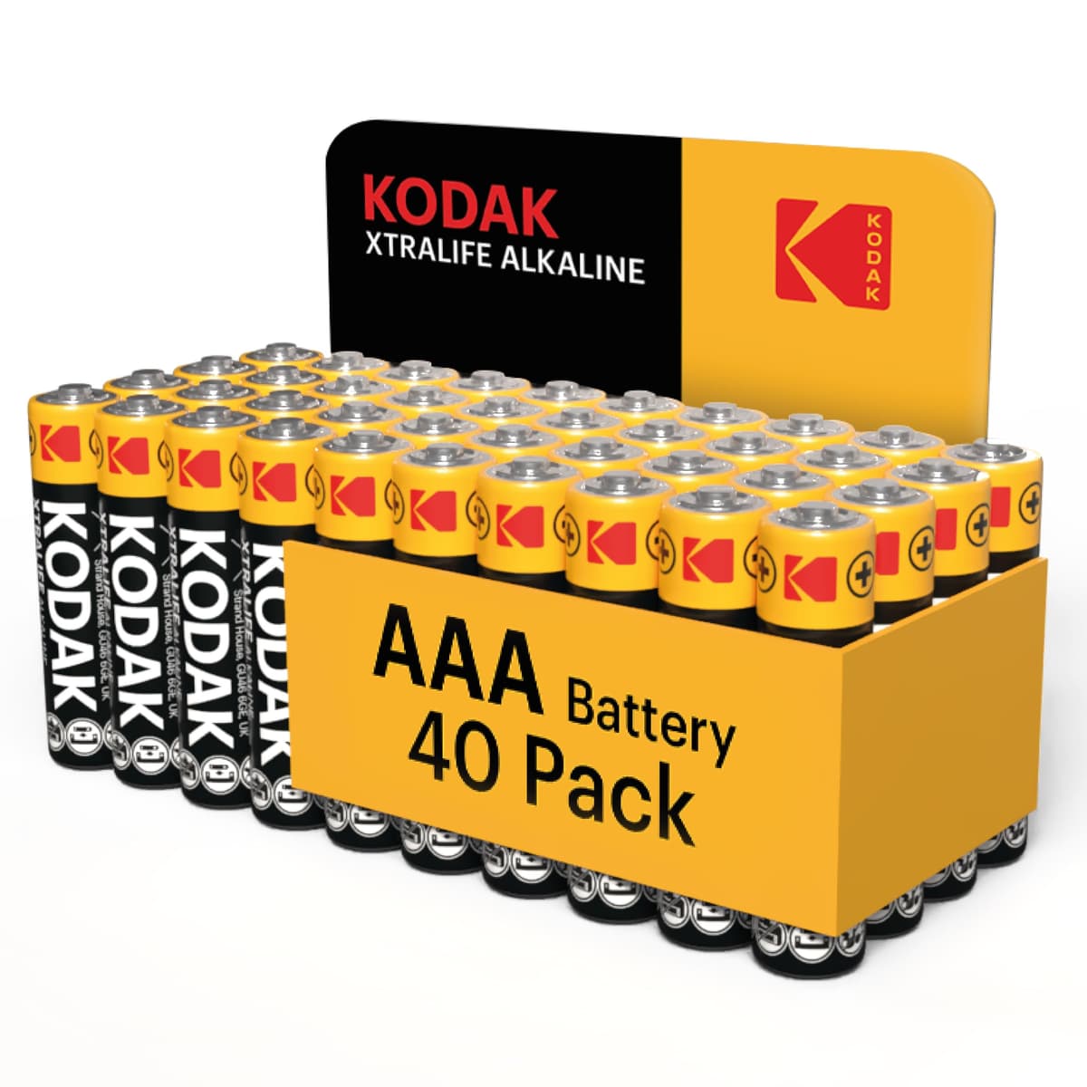 Kodak Xtralife 60-Pack AA Batteries, Double A Alkaline Battery Pack, 1.5V, 10-Year Shelf Life, LR6, Ideal for High-Drain Devices, 12x More Power, Plastic Free Cardboard Outer Carton — view 11