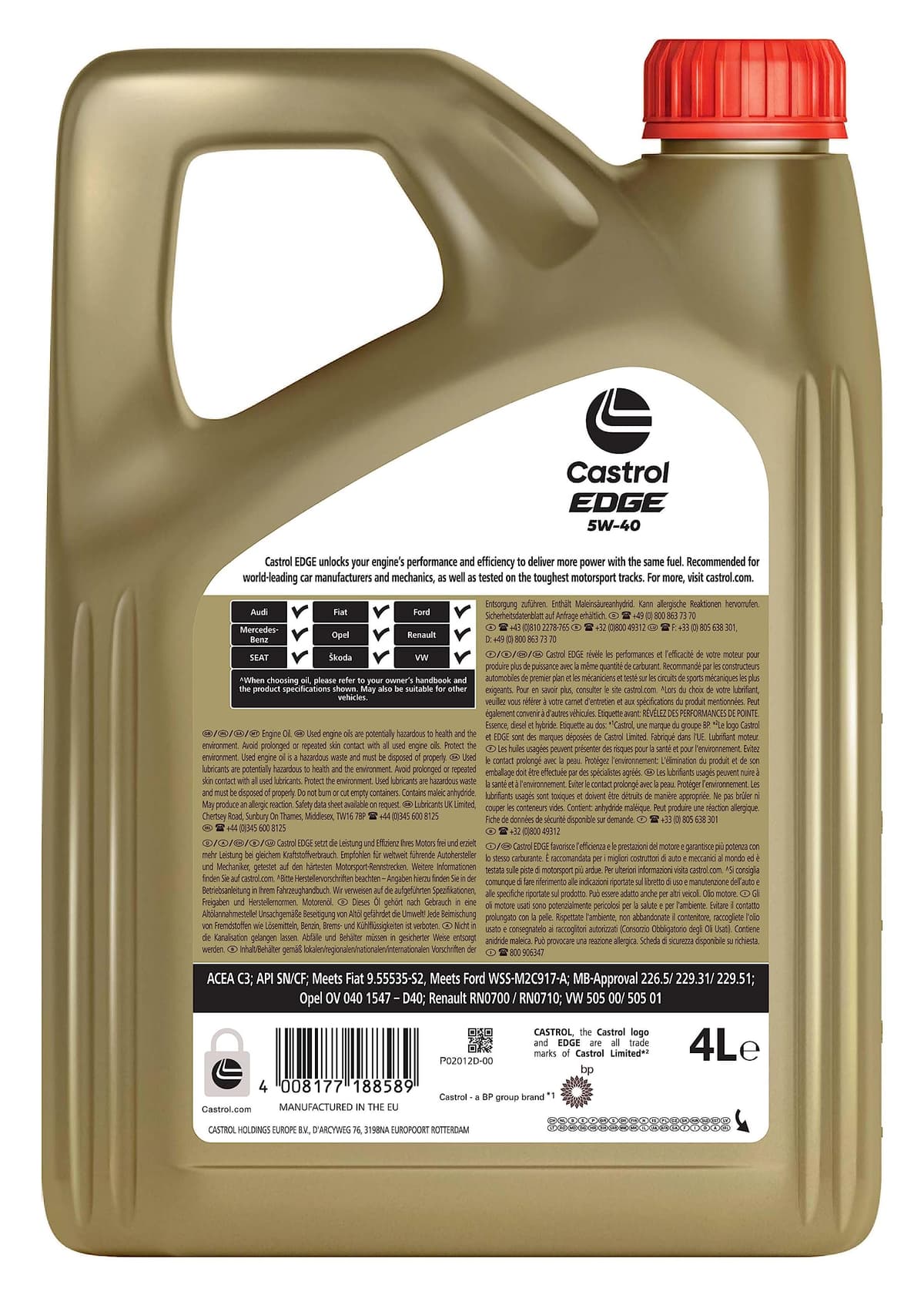 Castrol EDGE 5W-40 Engine Oil 4L — view 2