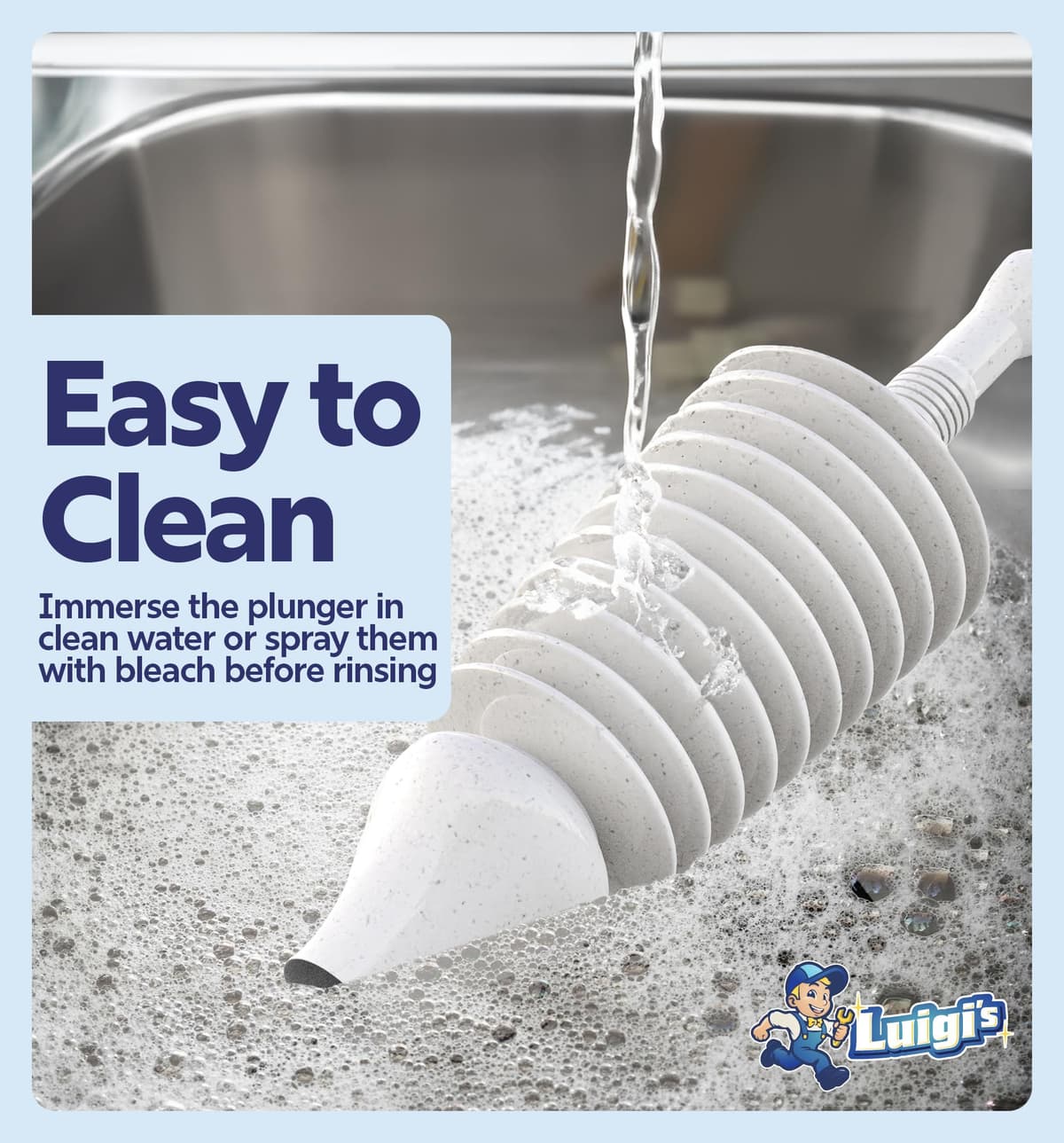 Luigi's World's Best Toilet Plunger - Plunger Toilet Unblocker Heavy Duty - Plungers for Unblocking - Unique Strongest Unblocker Tool - Plungers for Unblocking - Clog Remover Tool — view 5