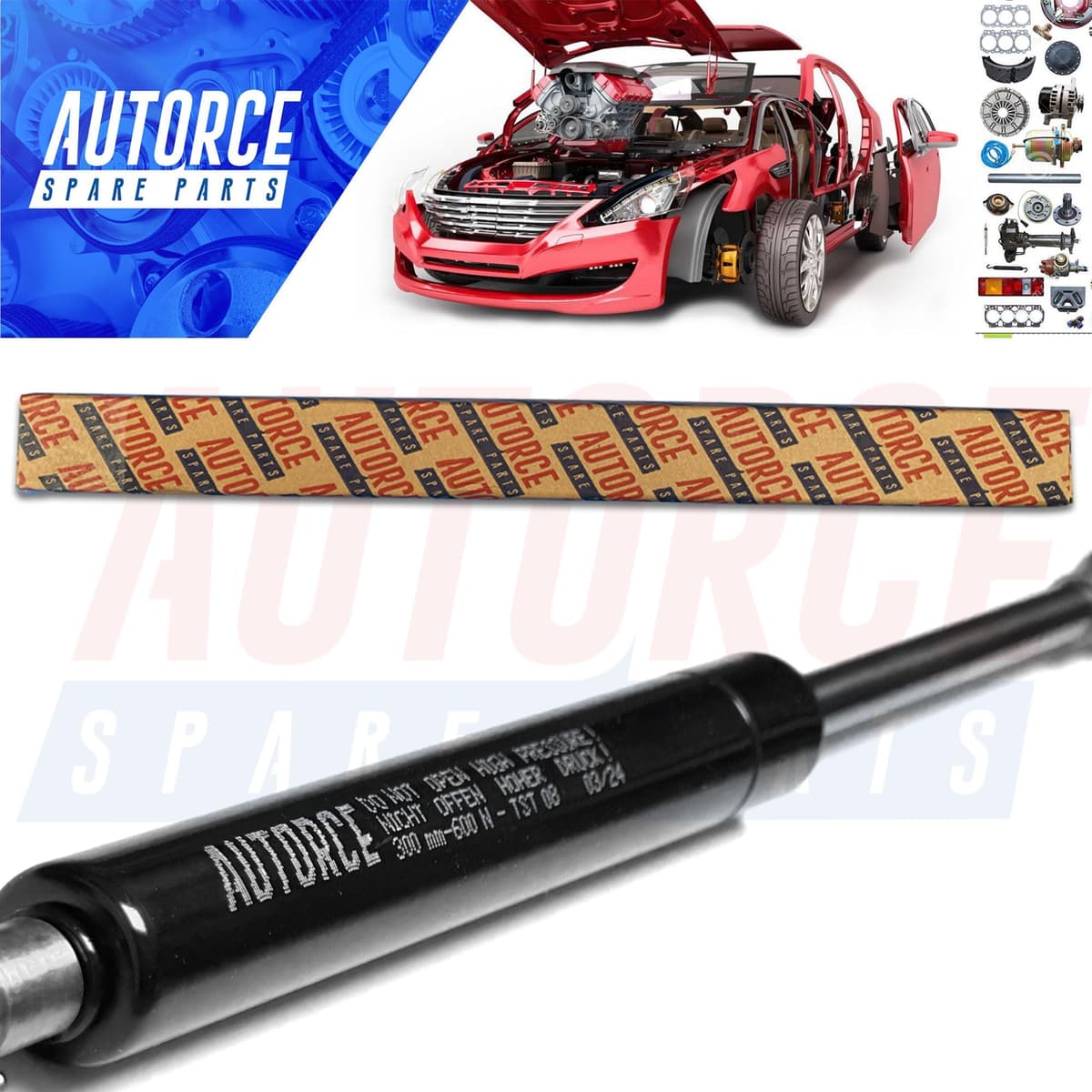 Universal Gas Struts Springs Heavy Duty Shock Absorber With BALL JOINT Heads Force From 100N to 2000N, Open Length From 150MM to 1000MM AUTORCE Lift Support System (300MM, 300 N) — view 11