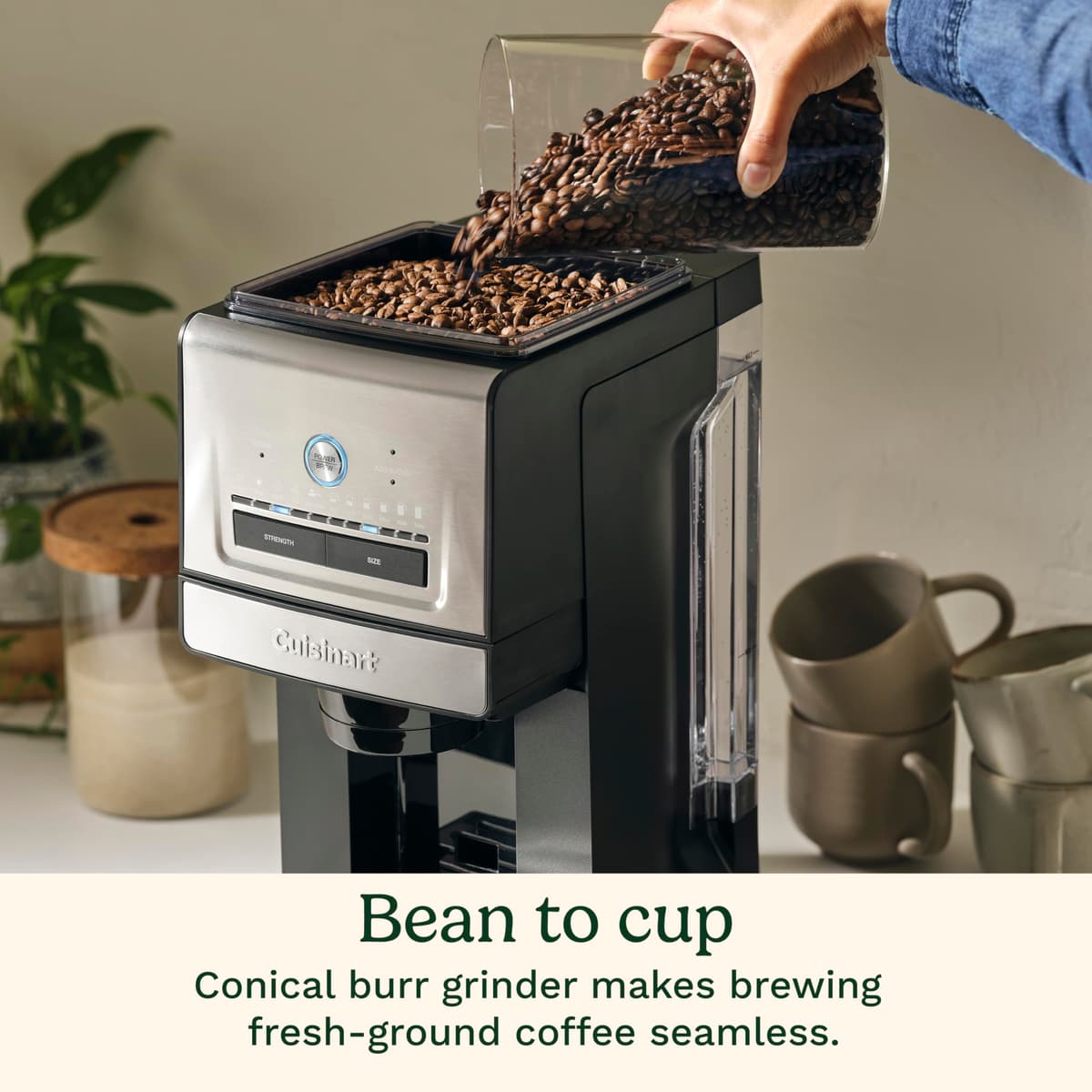 Cuisinart Coffee Maker, Grind and Brew Single Serve Coffee Maker, 6 Cup Sizes, Built-in Stainless Steel Burr Mill, Adjustable Strength, Grind Control and Over Ice Feature, Easy Cleaning, DGB-30 — view 3