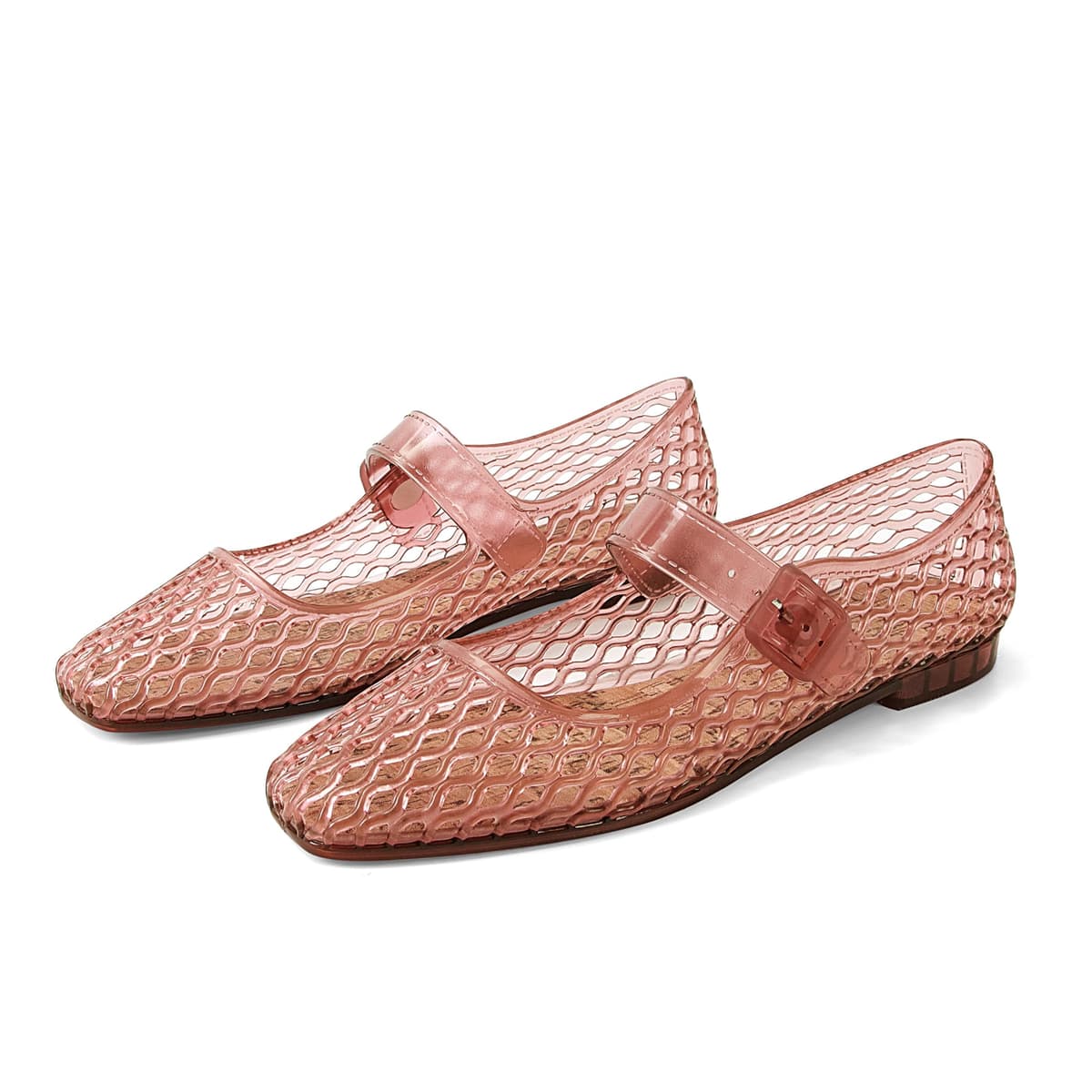 DOEYG Jelly Mary Ballet Flats for Women Jelly Sandals Shoes Women Beach Jellies Mary Jane Flats Ballerina Shoes — view 7