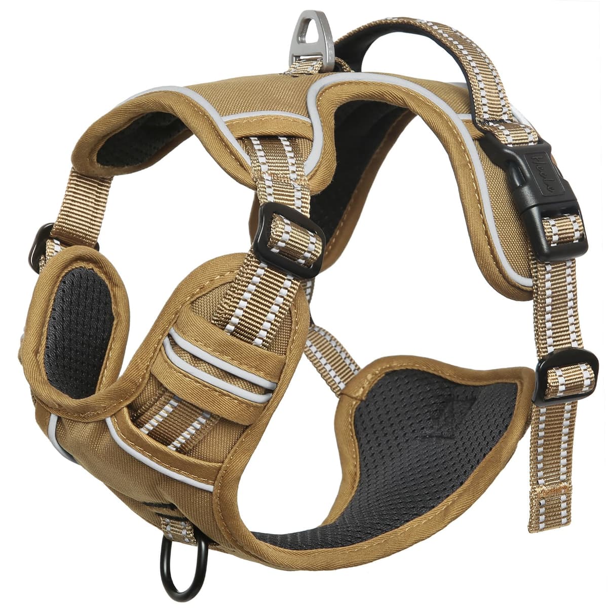HEELE Dog Harness Medium No Pull Dog Vest Harness with Soft Handle Reflective Pet Harness for Outdoor Training Walking, Black, M — view 97