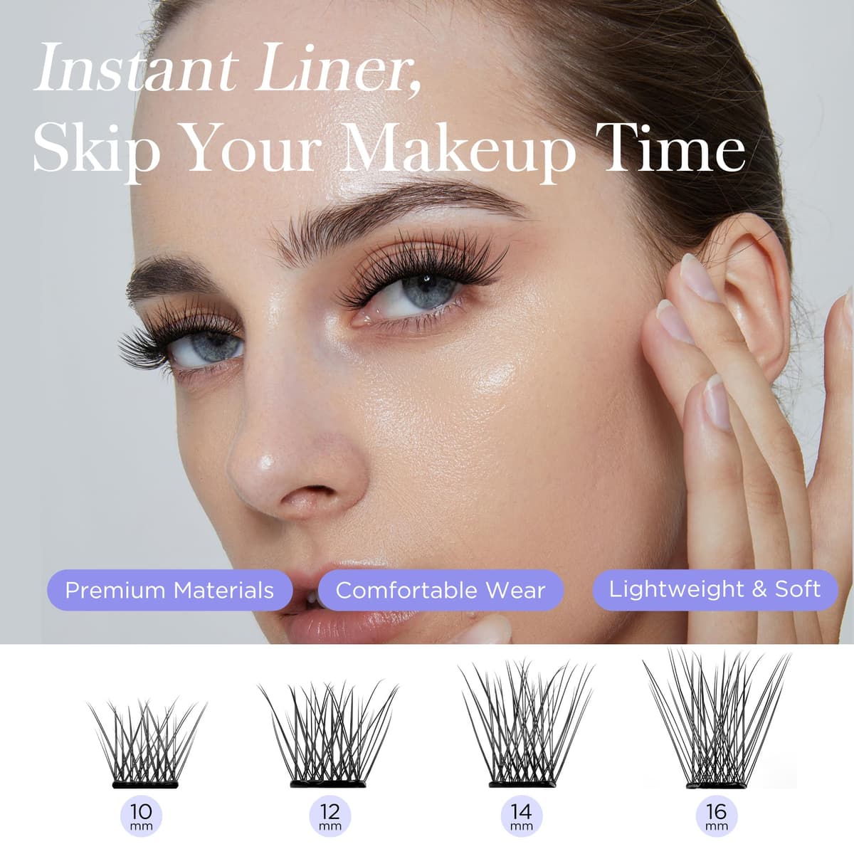 BEYELIAN Pestañas Postizas Self Adhesive, 72 Pcs D+ Curl DIY Press on Pestañas Individuales, Pestañas Adhesivas Reutilizables Cluster Lashes Pestañas Postizas (R37) — view 6