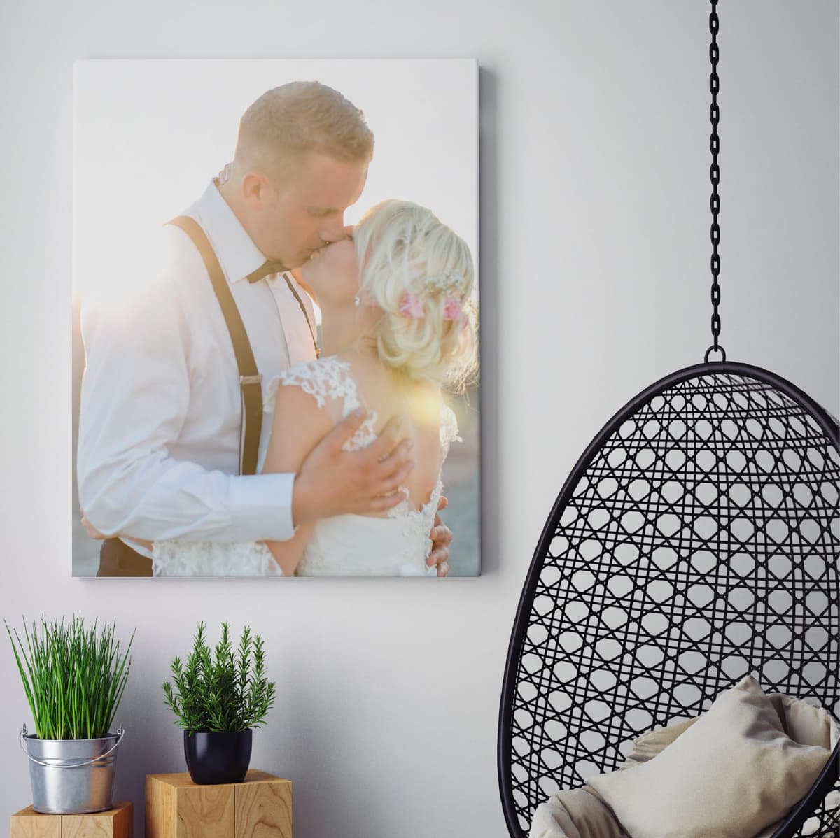 Personalised Canvas Photo Canvas Custom Birthday Gifts Picture Frame Print Wall Art Gifts For Women A1 A2 A3 A4 (31x21cm (12x8in)) — view 4
