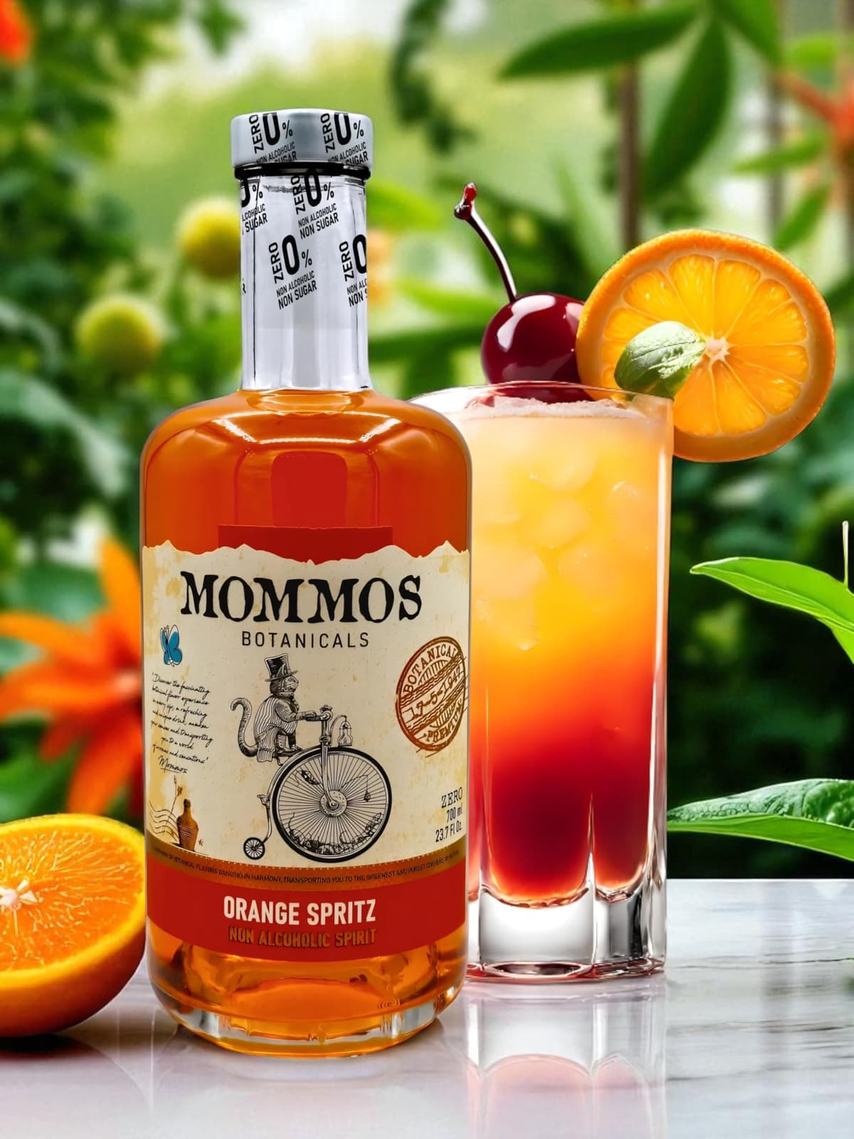 Mommos Orange Spritz 0.0% - Alternativa ORANGE SPRITZ - Sin alcohol - Sin Azúcar - Bajo en Calorías - Premium -700ml | Para los amantes de las espirituosas 0% alcohol — view 2