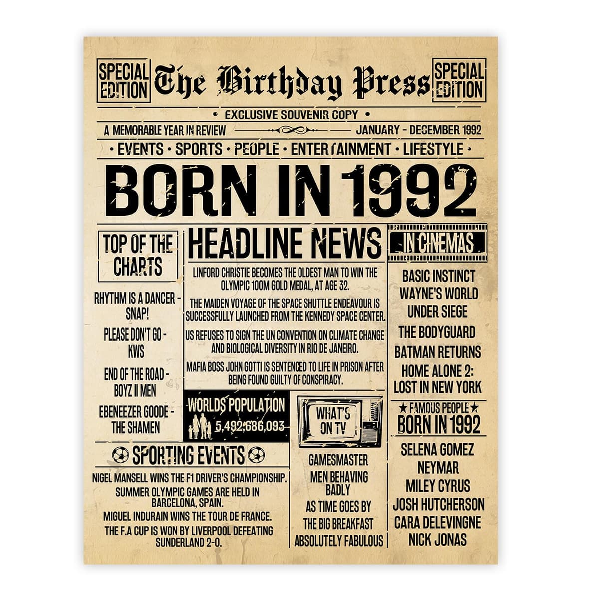 Stuff4 50th Birthday Poster Unframed - Born In 1976 Vintage Newspaper - Happy 50th Birthday Gifts for Women Men Retro Back In 1976, 8x10 Inch Decor Decoration Bday Party — view 68