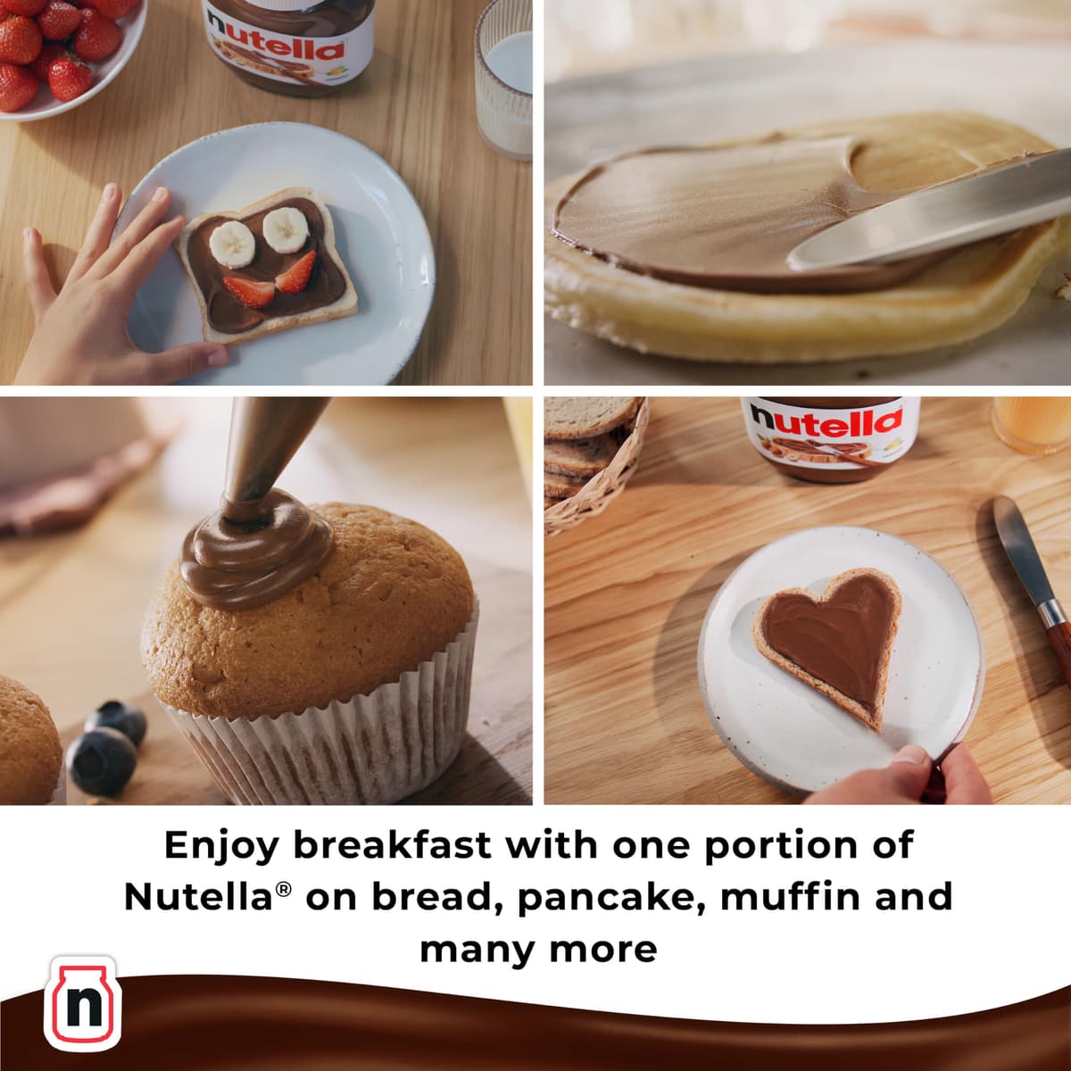 Nutella Hazelnut Chocolate Spread 1kg, Family Portion for Breakfast, Pancakes, Party Food, Unique Recipe and an Unmistakable Taste — view 4