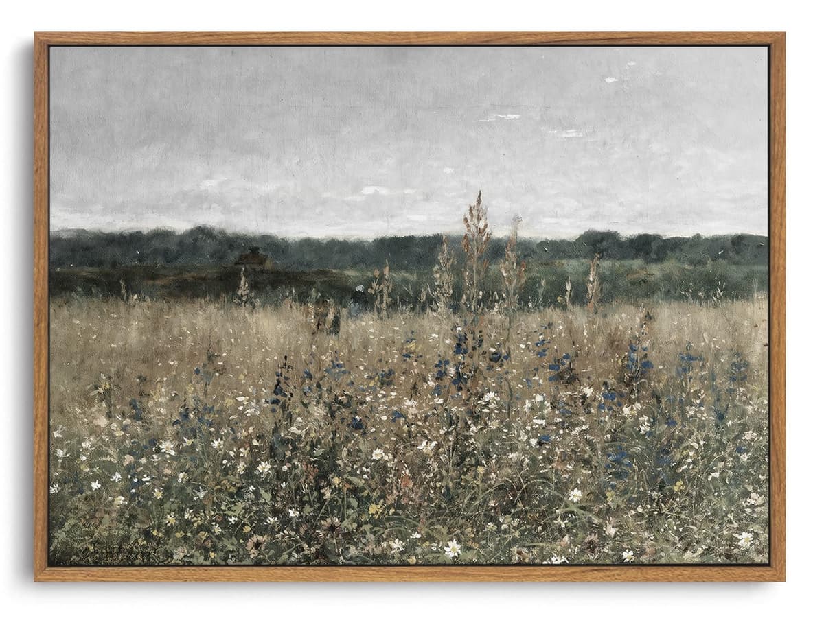 OIQArtOIQ Framed Canvas Wall Art,Vintage Decor,Landscape Nature Country Wildflower Paintings Farmhouse Pictures Modern Artwork Rustic Fall Flower Prints Cottagecore Office Living Room Bedroom Bathroom — view 42