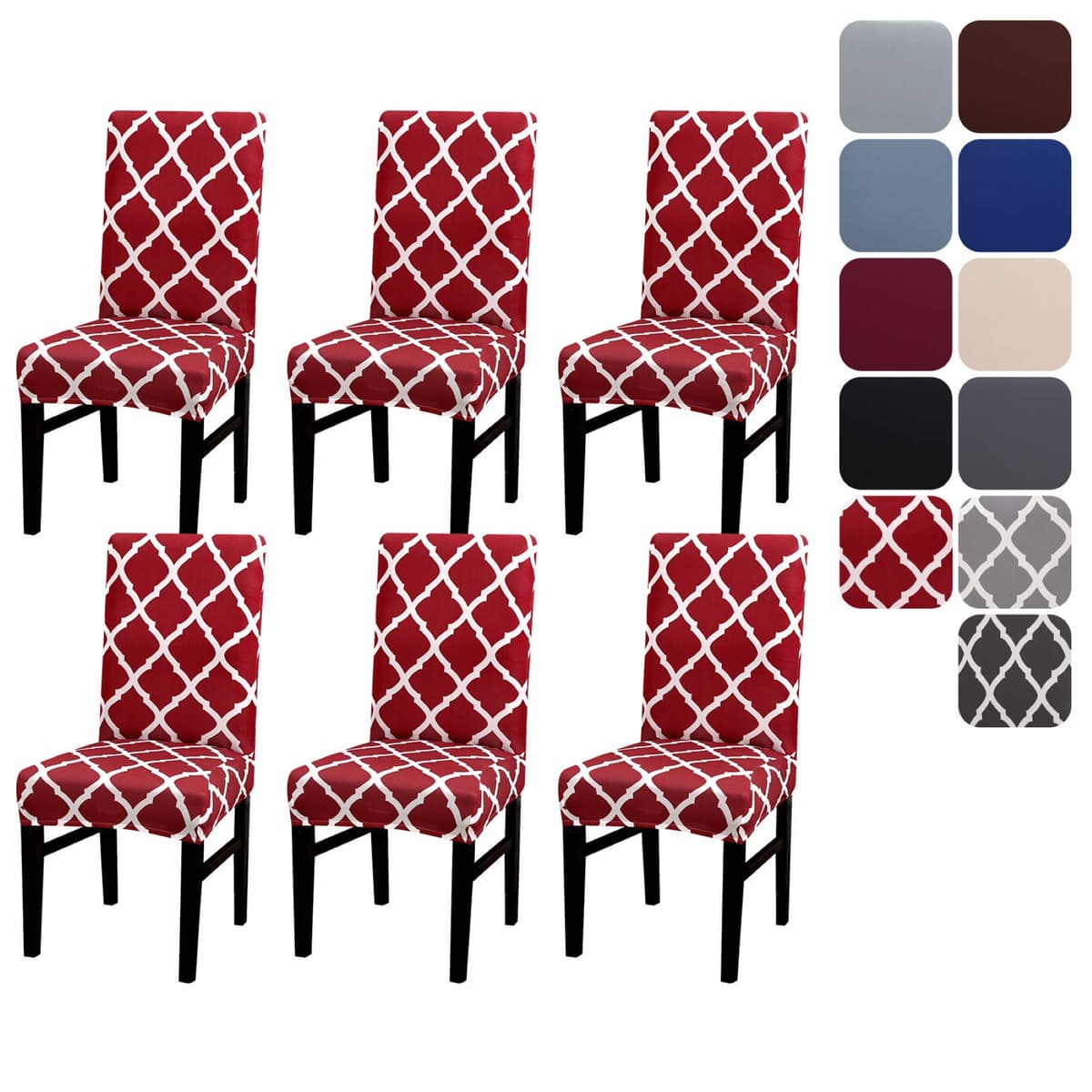 Dining Room Chair Covers Slipcovers Set of 4, Stretch Removable Washable Dining Chair Protector Decoration Cover Seat Slipcover for Hotel, Ceremony, Banquet, Kitchen, Restaurant, Home — view 37