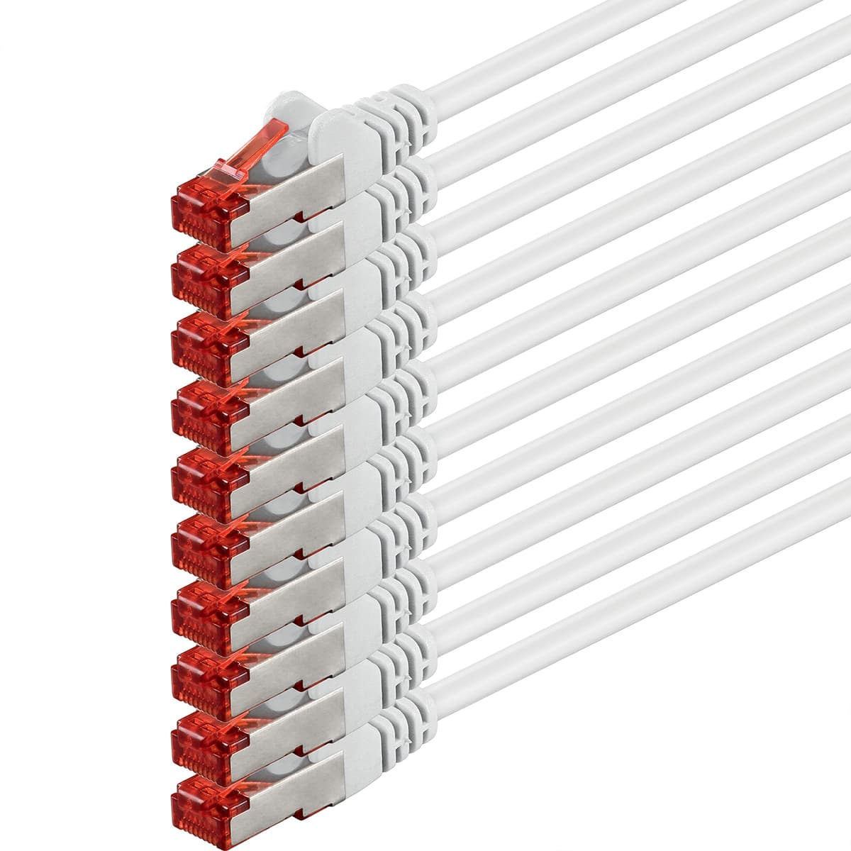 1aTTack - Cable de red SFTP PIMF con 2 conectores RJ45 de doble apantallamiento CAT 6 0 amarillo - 10 unidades 0,5m — view 101