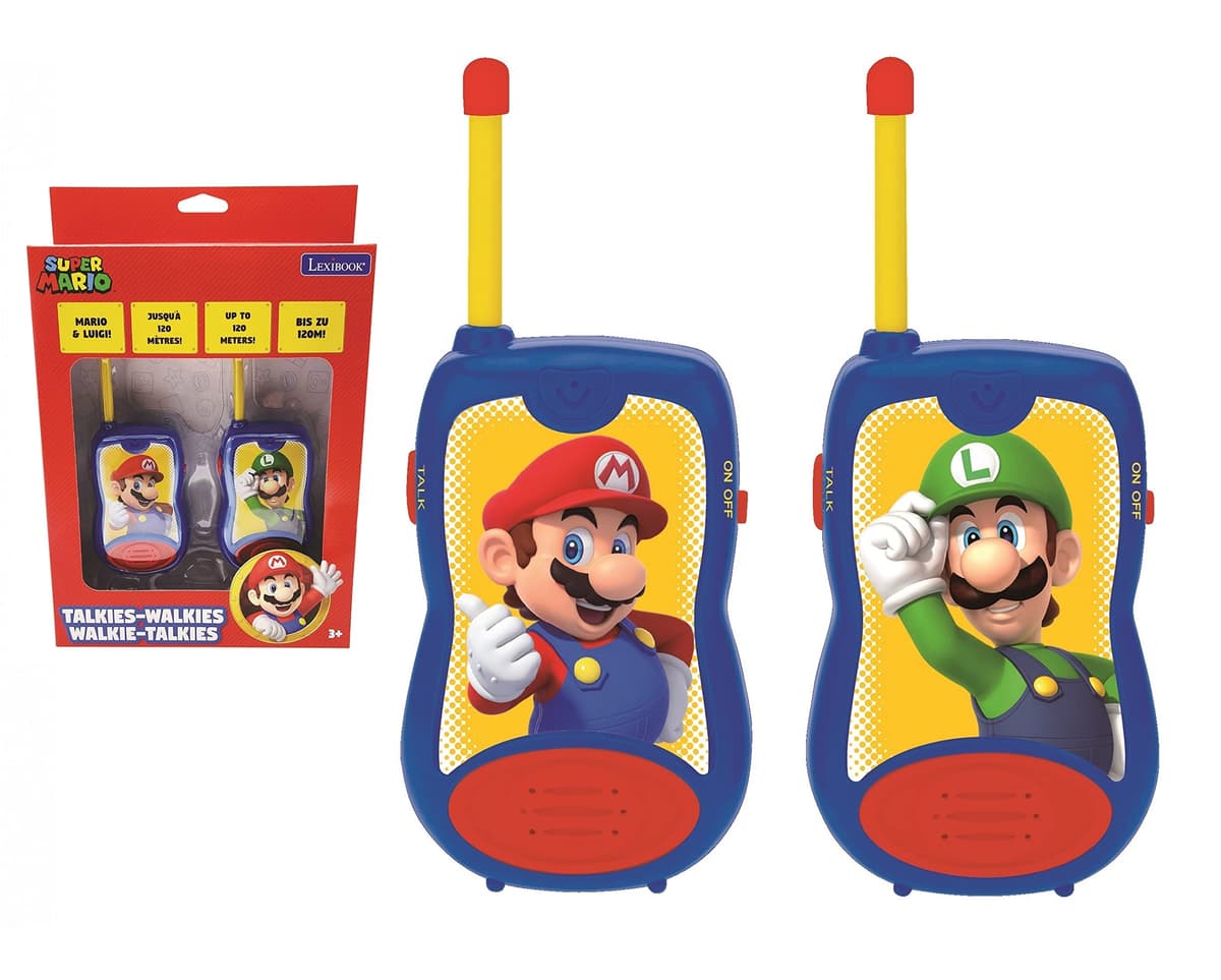 Lexibook, Super Mario, Walkie-talkies 200m, Juego de comunicación para niños, 2 Canales de comunicación, Clip para cinturón, a Pilas, Azul/Rojo, TW12NI — view 2