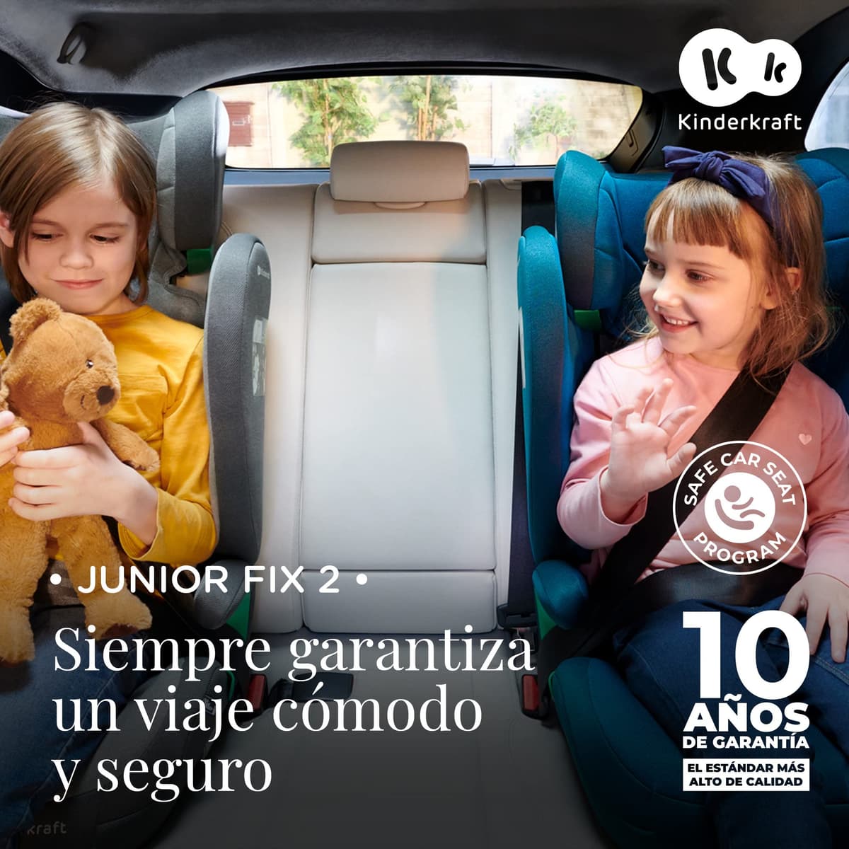 kk Kinderkraft JUNIOR FIX Silla Universal para coche Isofix, I-SIZE, Silla con Cinturón para bebés y niños, Grupo 2/3, de 15 a 36 kg, Azul — view 2