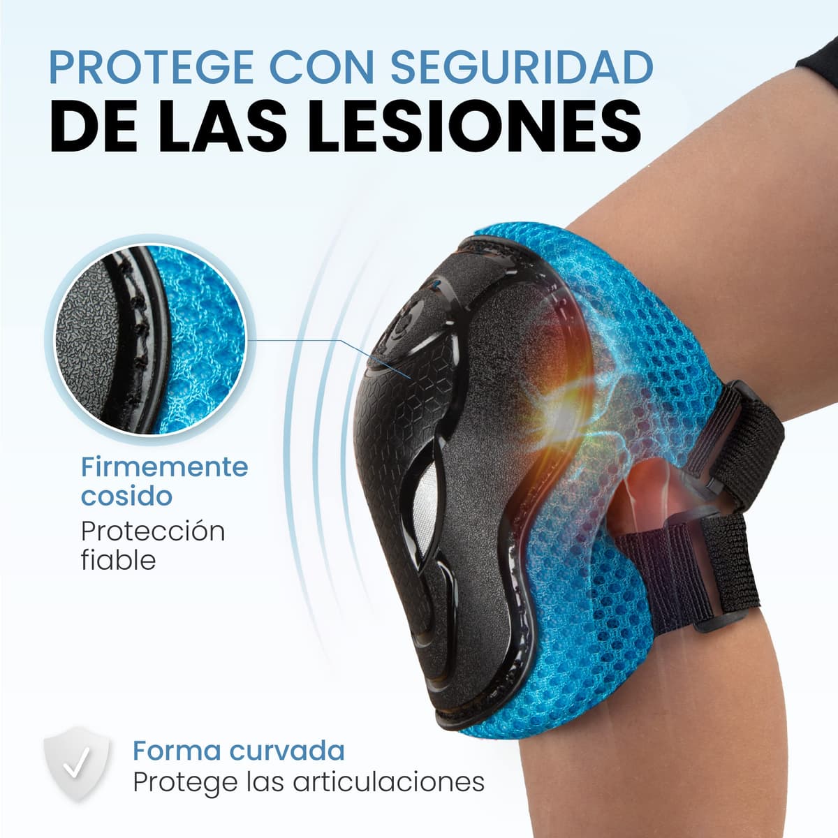 99FLIPS Protecciones Patines Niña e Niño Set [6 Piezas] para Patines en Línea y Monopatín - Coderas, Muñequeras y Rodilleras, Protectores para Niña Skate — view 3