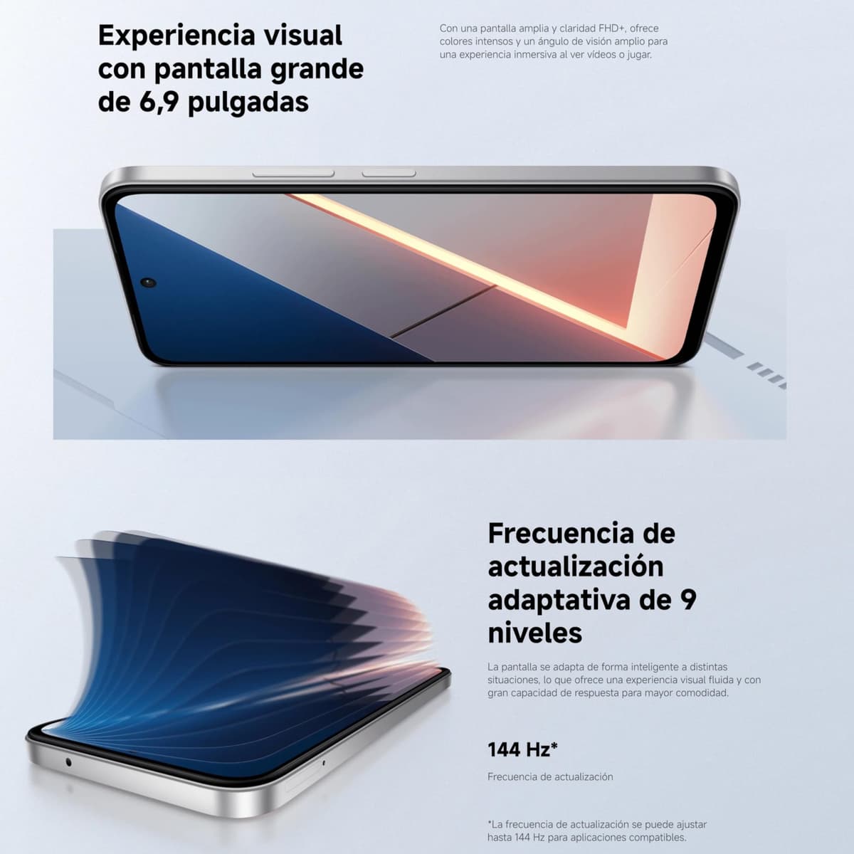 XIAOMI POCO M7 - Smartphone de 8+256GB, Cámara Dual de 50MP con AI, Pantalla inmersiva de 6,9” FHD+, Snapdragon 685, Carga rápida de 33W y Reversible de 18W, Cargador no Incluido, Plata (Versión ES) — view 7