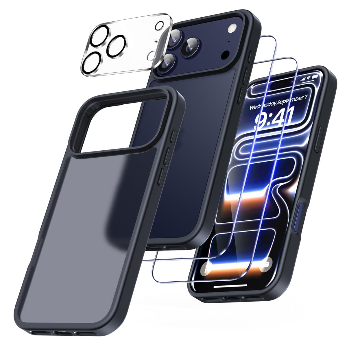 FLLAO 4 en 1 Funda para iPhone 15 con 2 Protector Pantalla y 1 Protector Lente Cámara, [Almohadilla de Aire integrada] Antigolpes Antiarañazos Carcasa 6,1 Pulgadas, Transparente — view 25