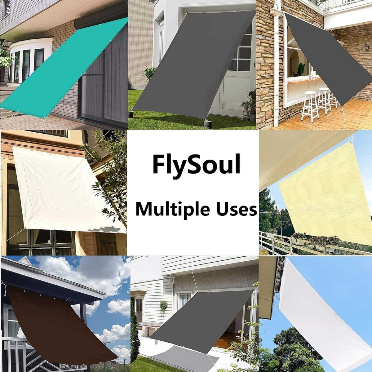 Toldo Vela de Sombra 1.2x1.8m Rectangular Impermeable Toldos Exterior Terraza Protección Rayos UV Resistente al Desgarro para Terraza Balcon Patio Exteriores Jardín con Ojales y Cuerdas de Fijación — view 8