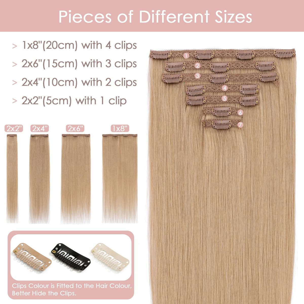 Silk-co 10inch Hair Extensions Clip in Hair Extension Human Hair #04 Medium Brown -Basic Thickness-Thin Weft- 8 Pieces Real Remy Straight Hair Extensions[50g] — view 193