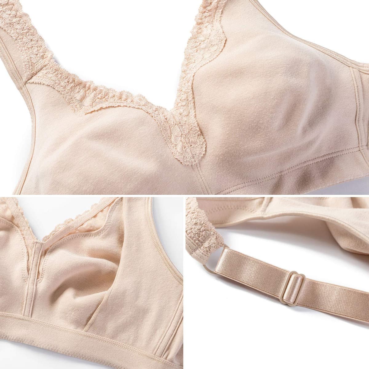 Delimira Women's Non Wired Bras Full Coverage Cotton Comfort Bra Plus Size Non Padded Soft Bras — view 4