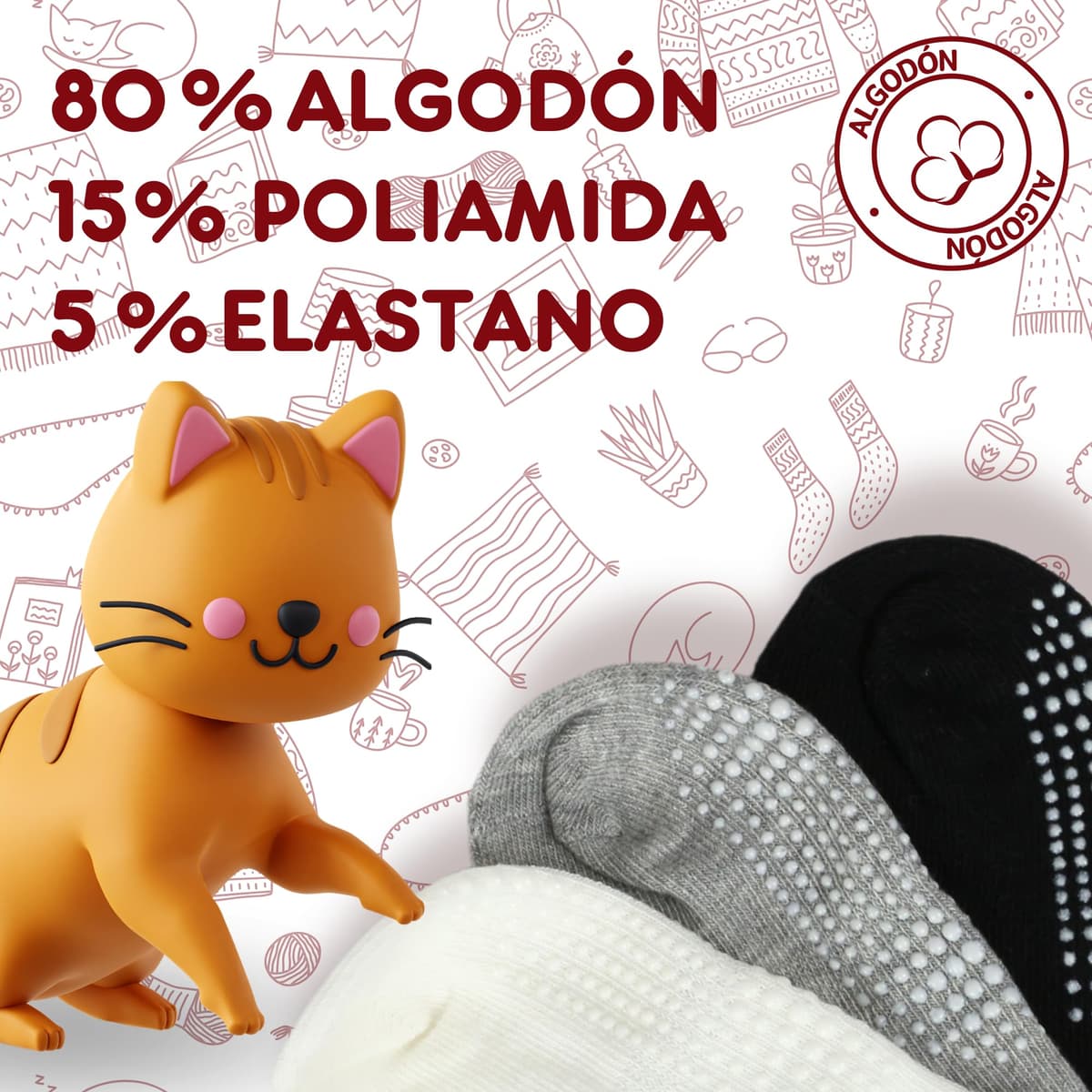 POPYS® Calcetines antideslizantes de Algodón para Niños Multicolor | Calcetines para Niños y Niñas para todo tipo de actividades — view 2