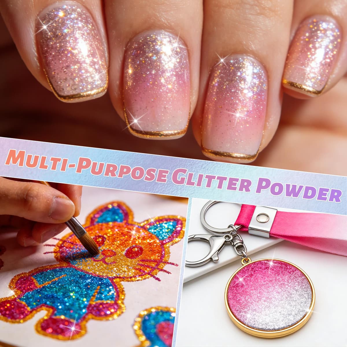 elzle Extra Fine Glitter Powder, 32 Colors Fine Craft Glitter, Glitters for Epoxy Resin, Nail Art, DIY Art, Painting Cards, Festival and Home Decoration — view 3