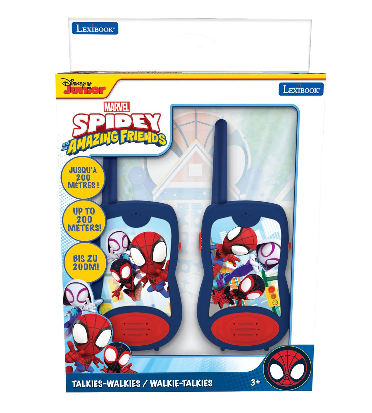 Lexibook, Spidey y su superequipo, Walkie-talkies 200m, Juego de comunicación para niños, 2 Canales de comunicación, Clip para cinturón, a Pilas, Azul/Rojo, TW12SP1 — view 5