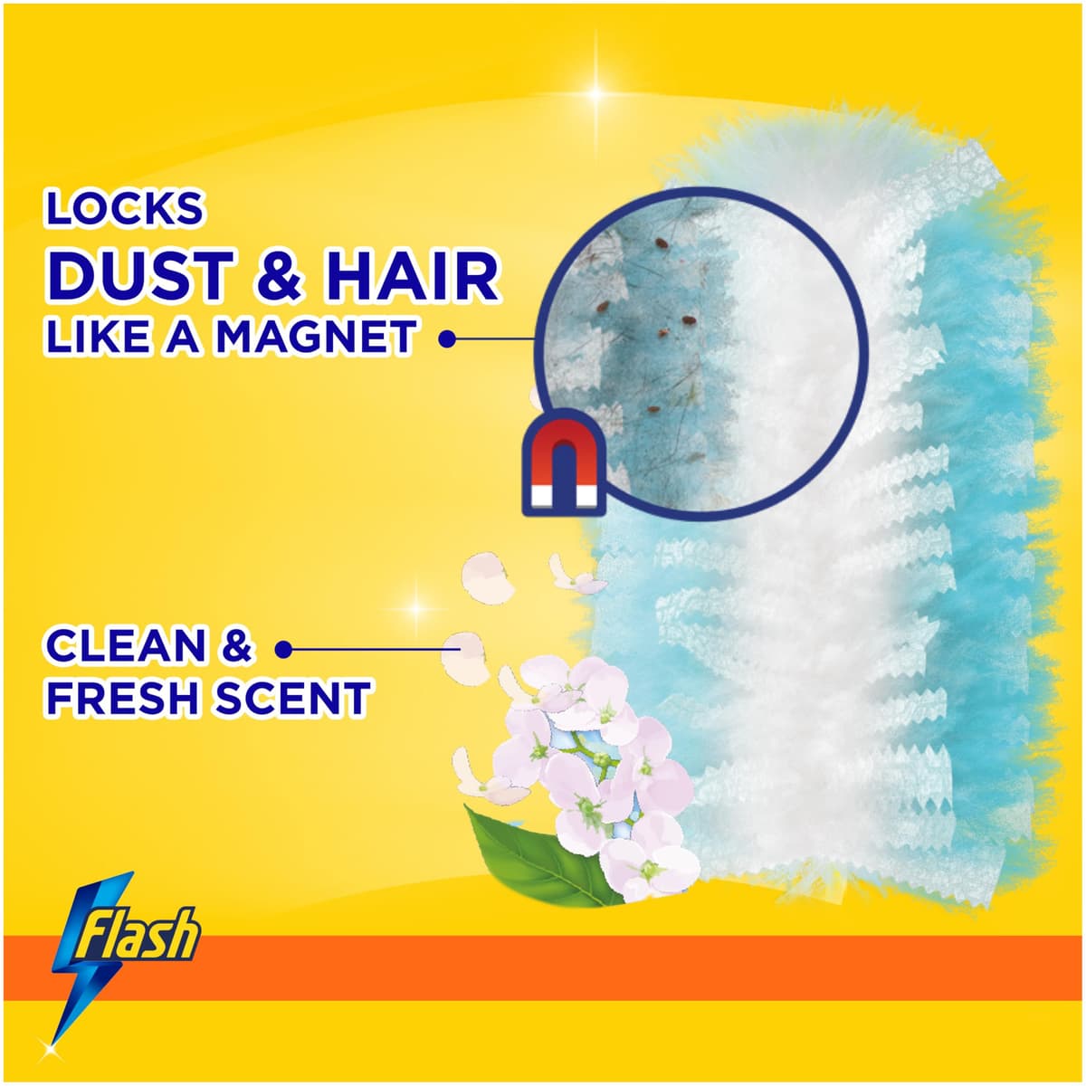 Flash Duster Dust Magnet Refills, Fluffy Dusters Refills, 25 Scented Dusters (5x5), Effective on 100% of Dust, Dust Magnet — view 4